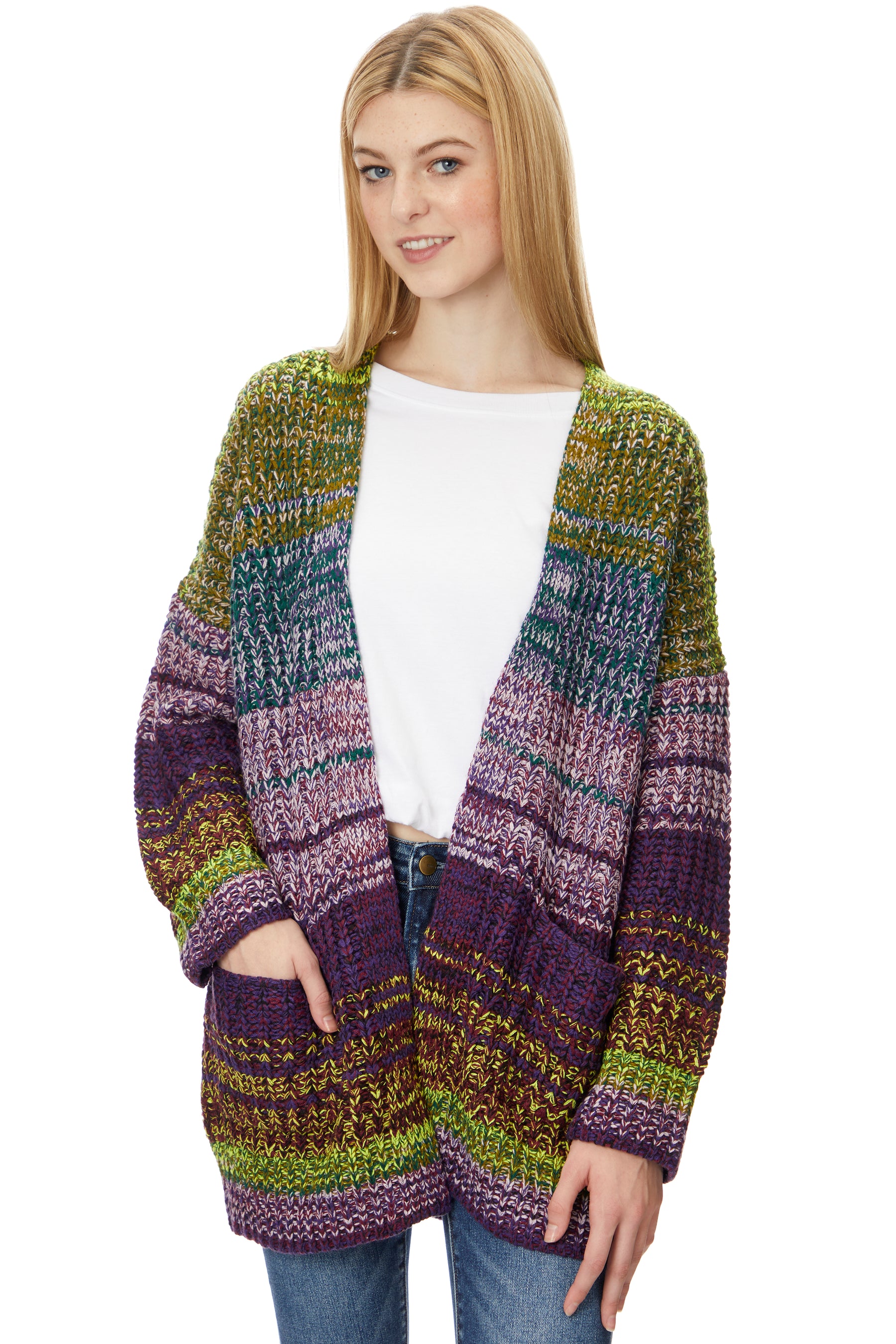 Ombre Marl Open Cardigan