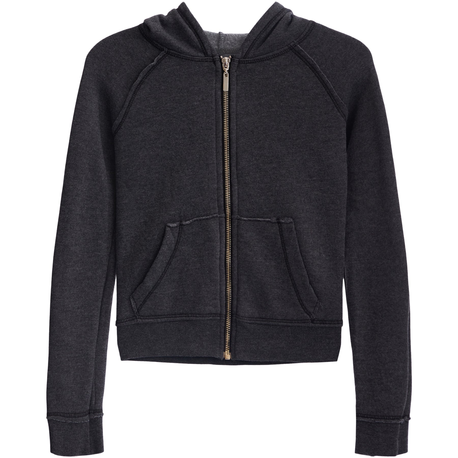 Raw Edge Zip Hoodie