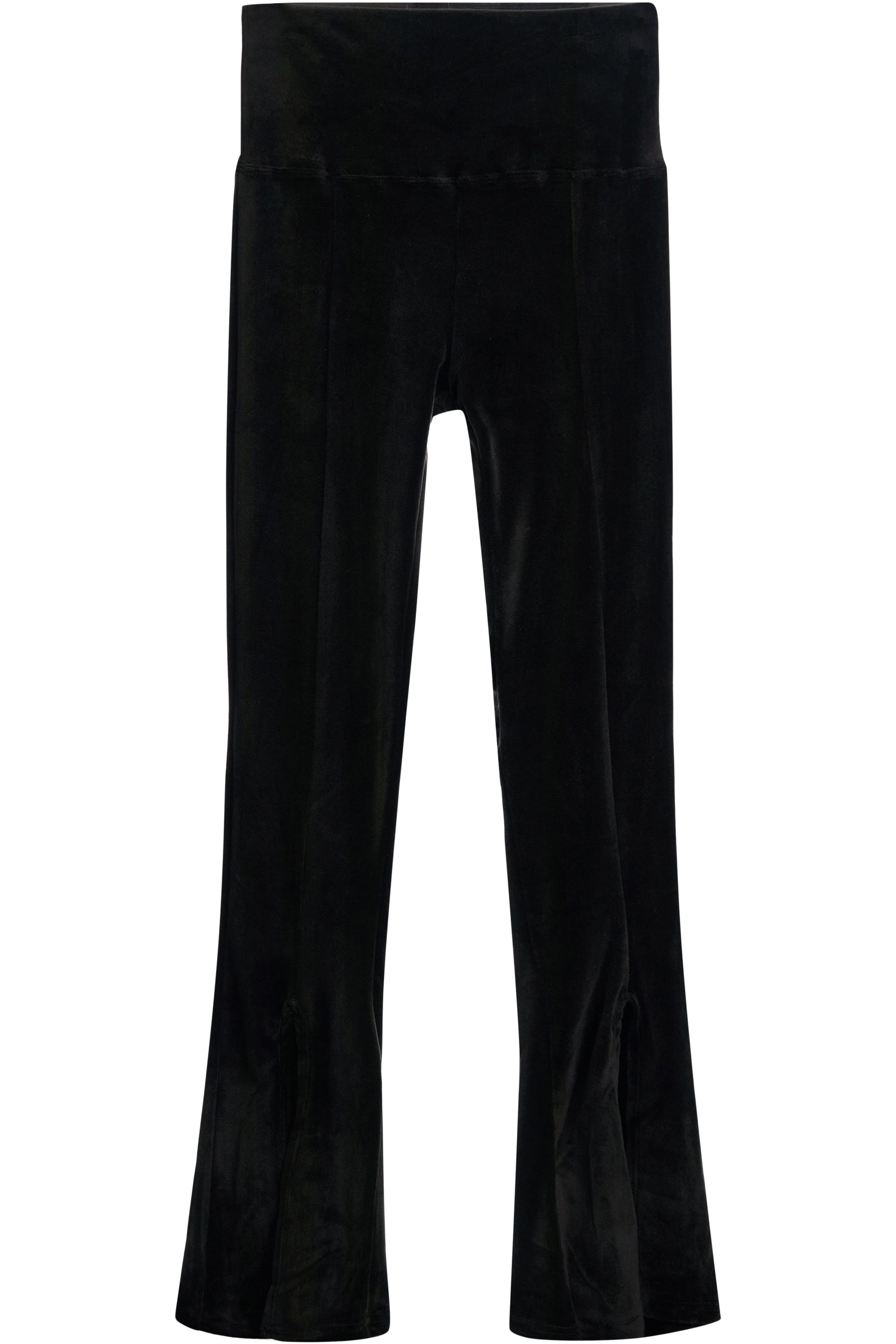 Velour Slit Front Flared Legging