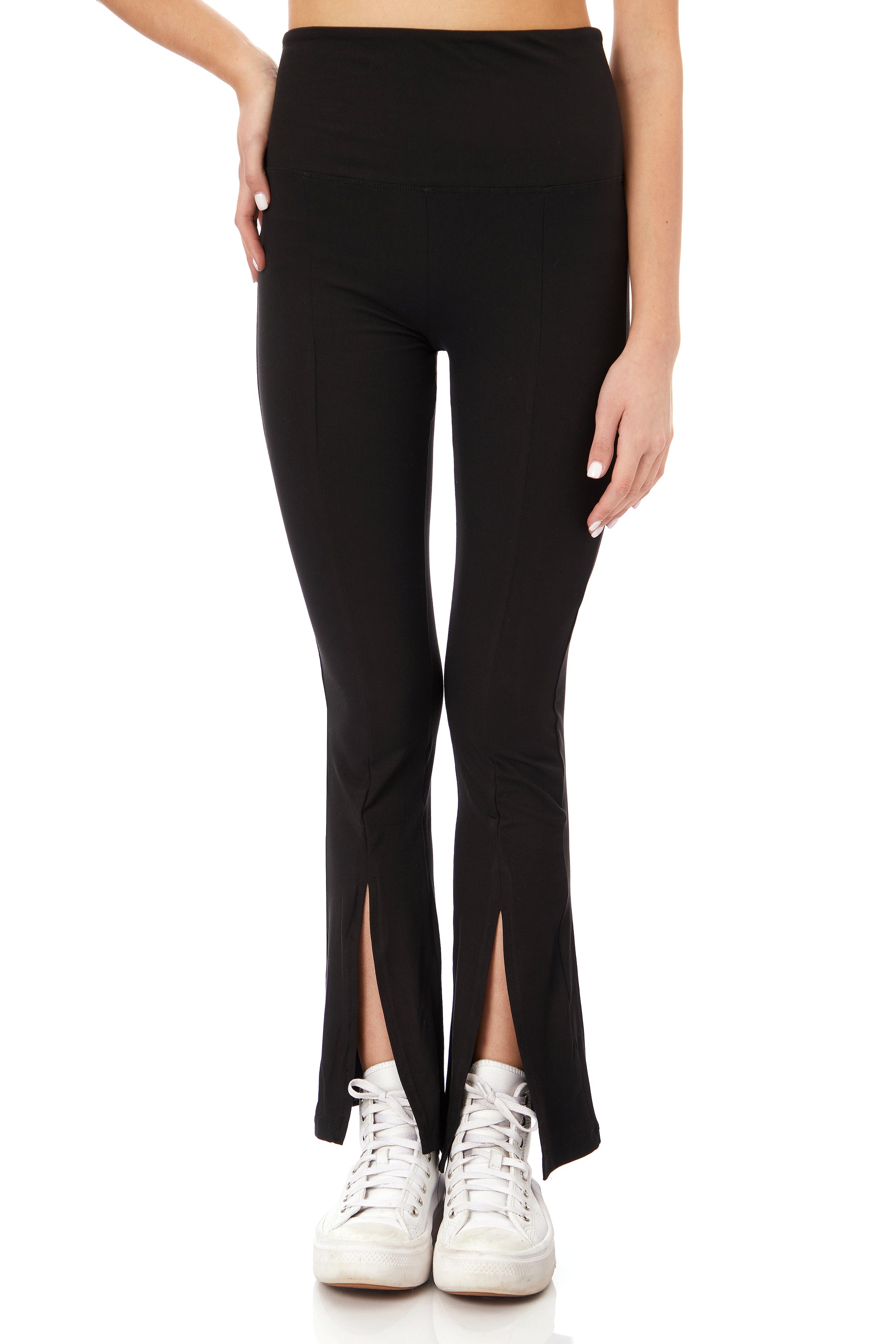 Yummy Flared Leg Slit Front Legging