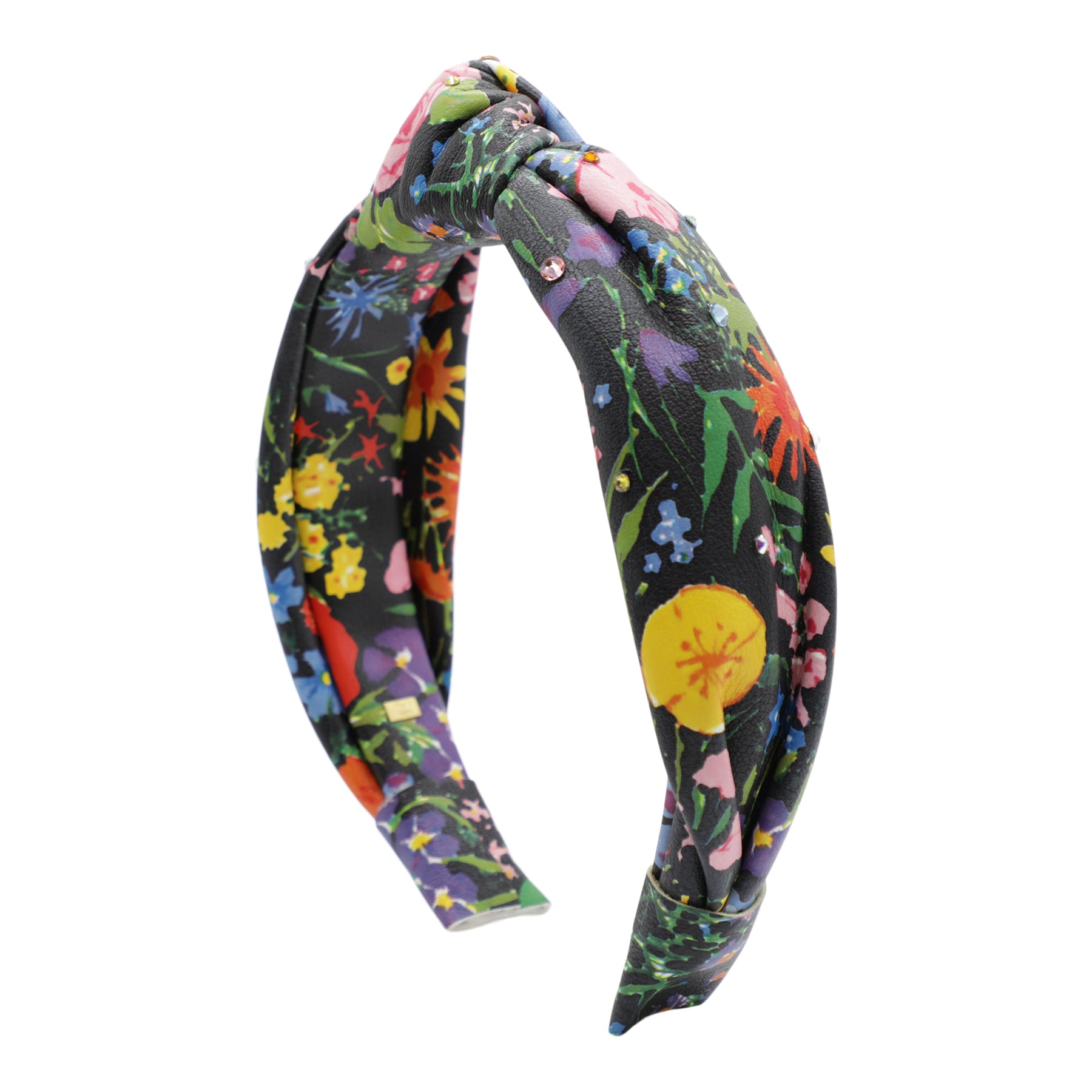 Floral Leather Knot Headband