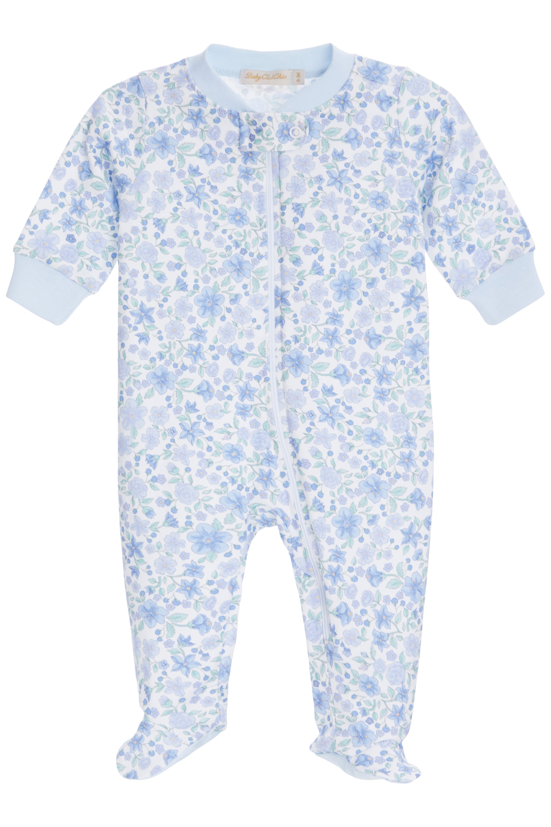 Blue Blossom Zip Footie