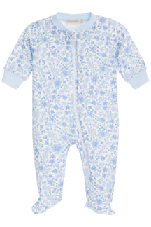 Blue Blossom Zip Footie