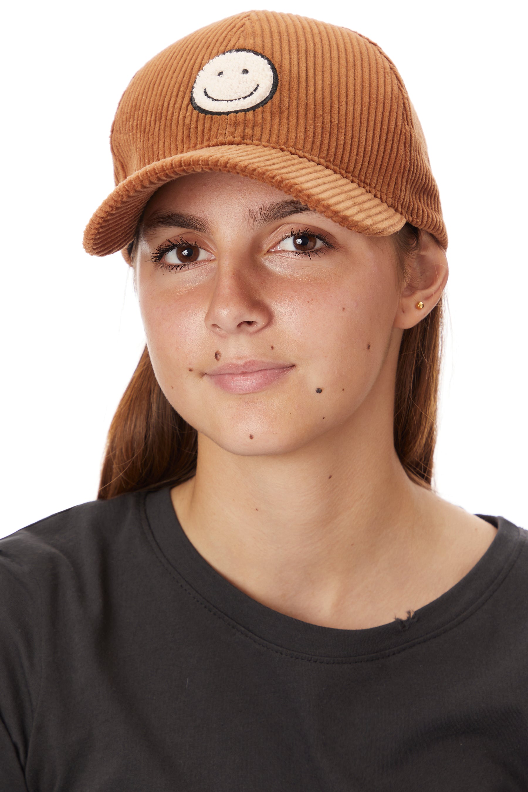 Chenille Smile Corduroy Baseball Cap