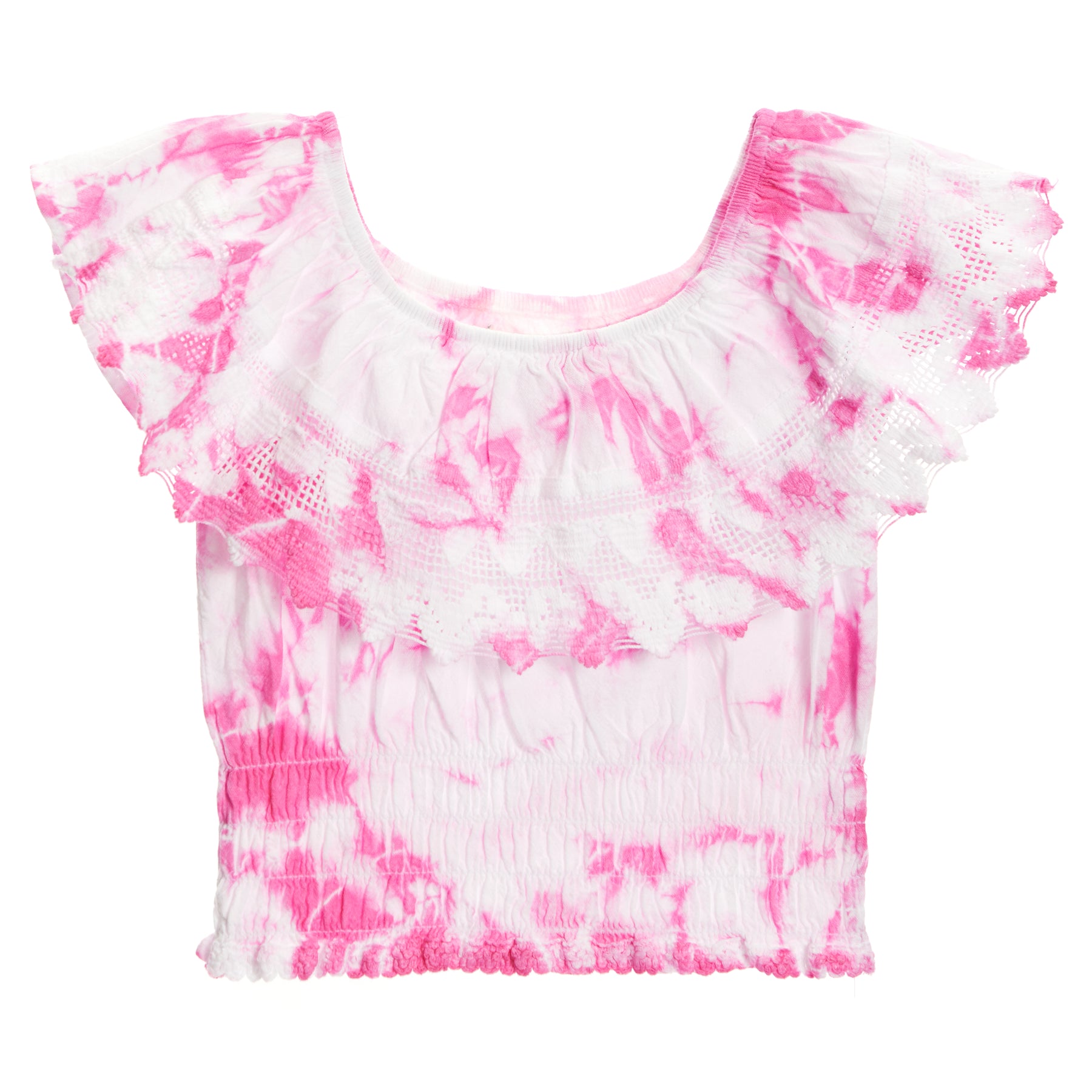 Crochet Tie Dye Off Shoulder Top