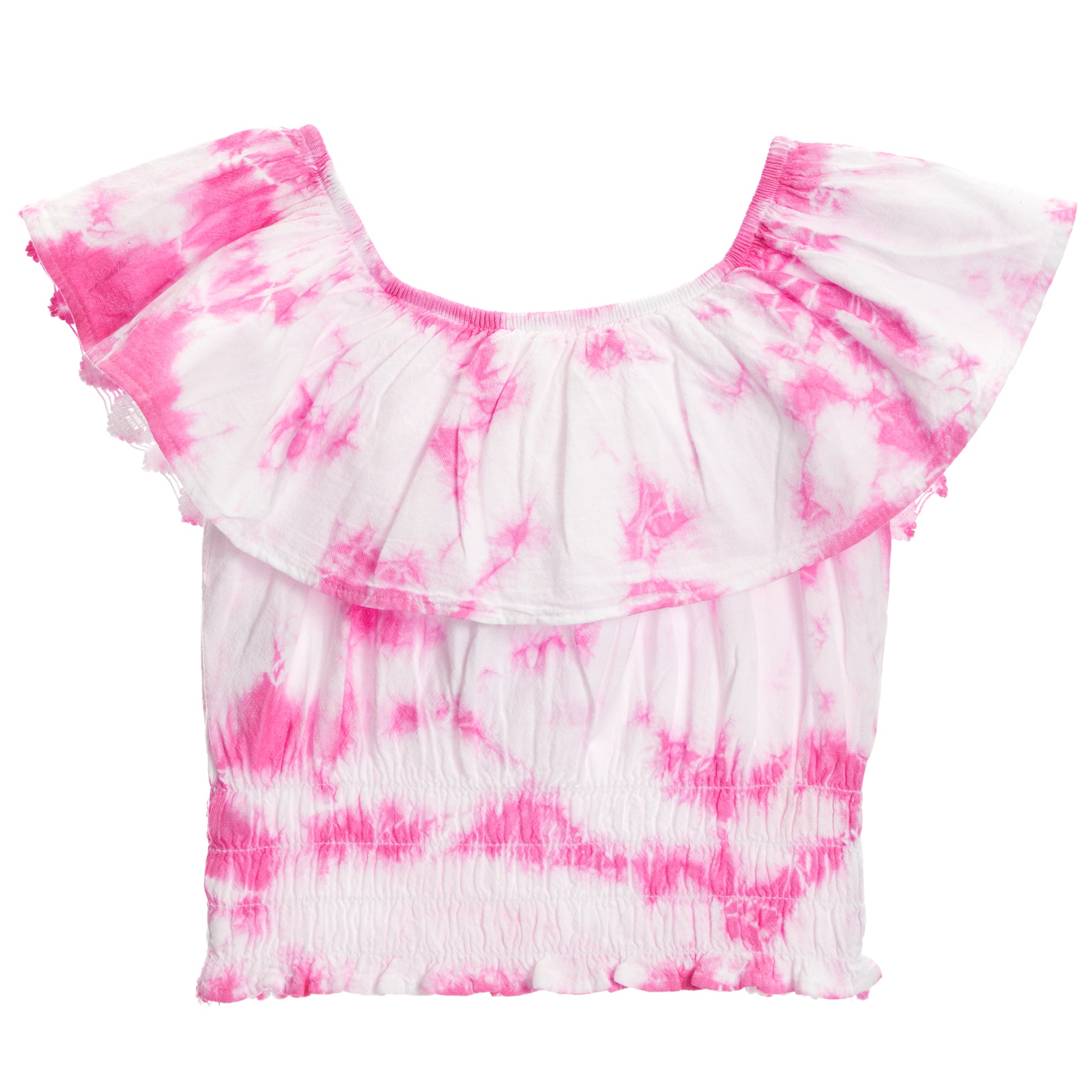 Crochet Tie Dye Off Shoulder Top
