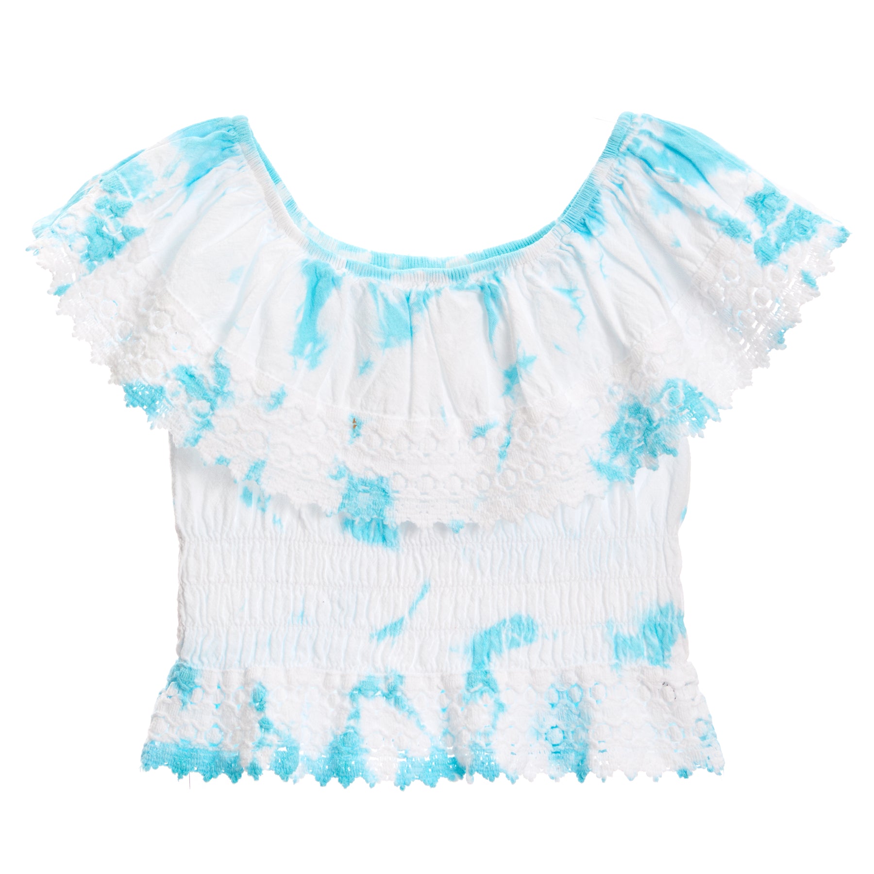 Off Shoulder Tie Dye Crochet Top