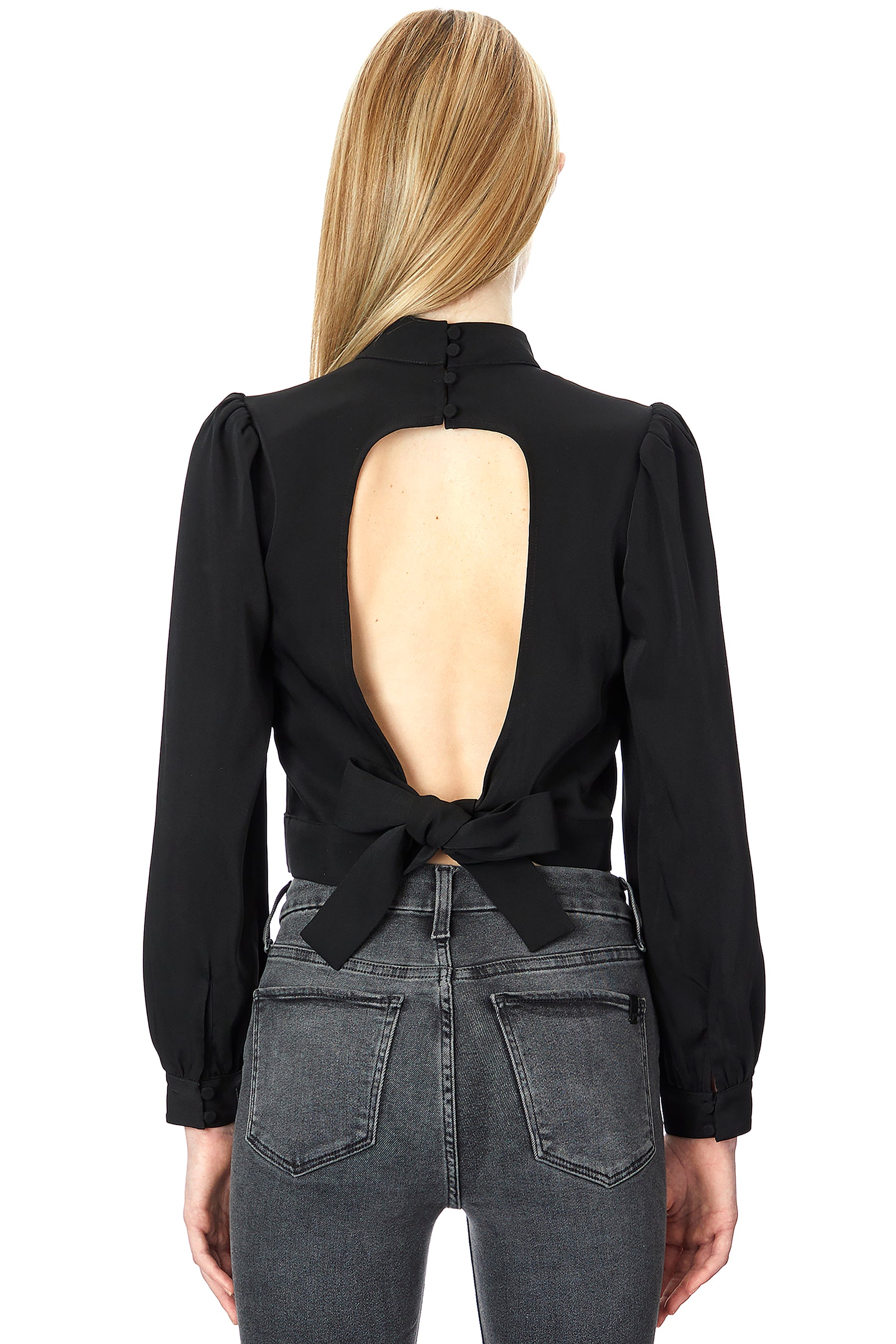 Gianna Open Back Mock Neck Top