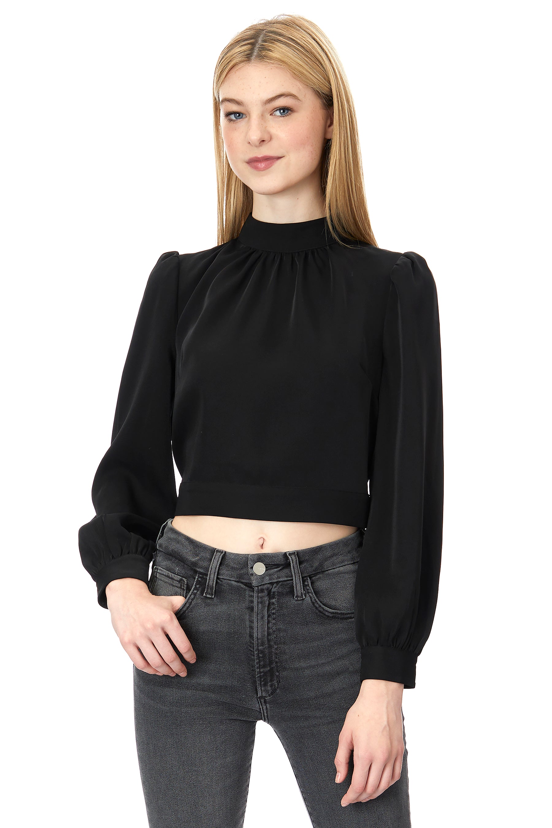 Gianna Open Back Mock Neck Top