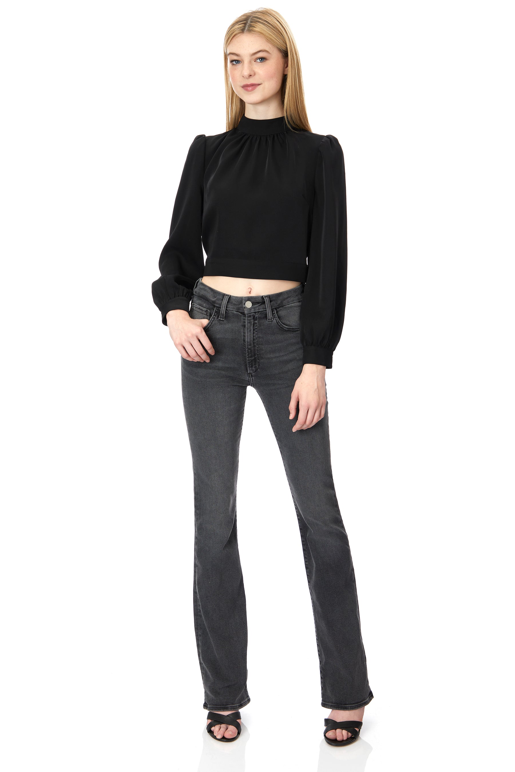 Gianna Open Back Mock Neck Top