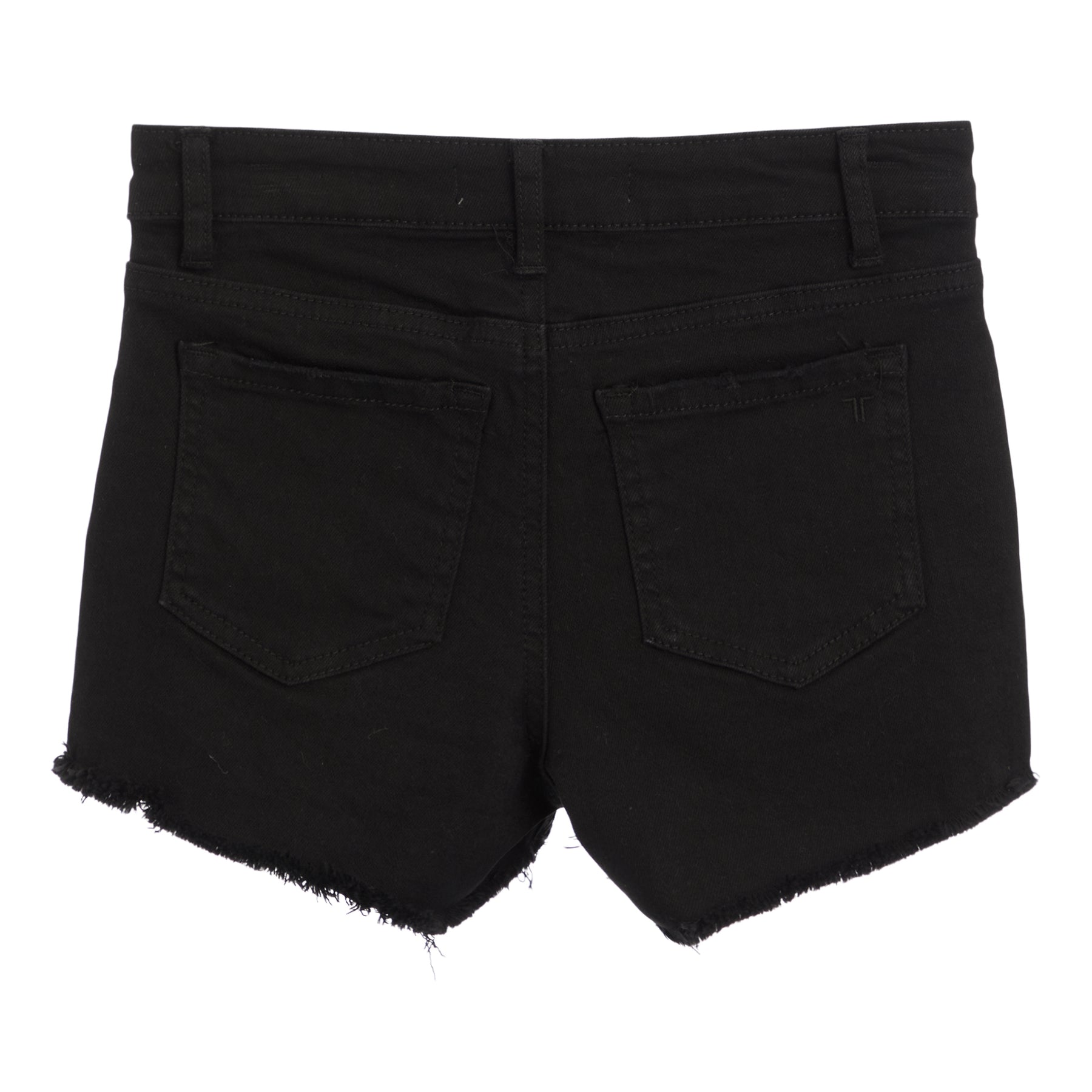High Rise Fray Hem Destructed Short