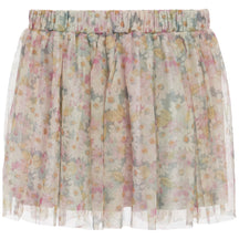 Mesh And Chiffon Skirt Floral