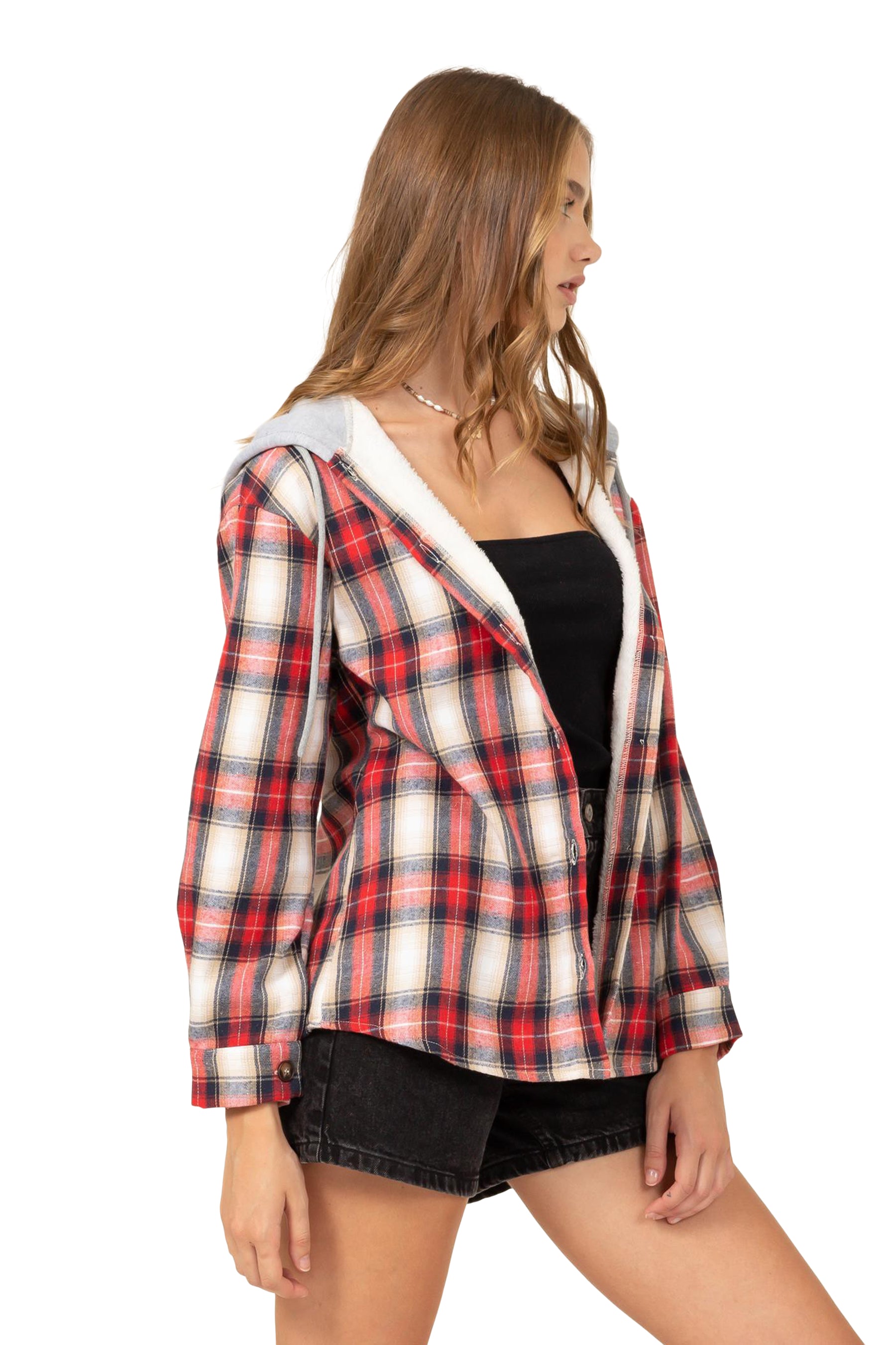 Hooded Flannel Buttondown