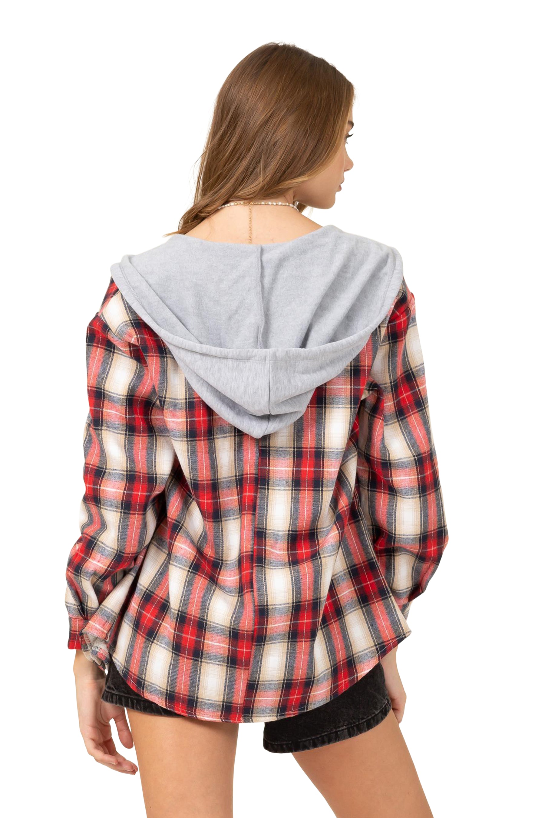 Hooded Flannel Buttondown