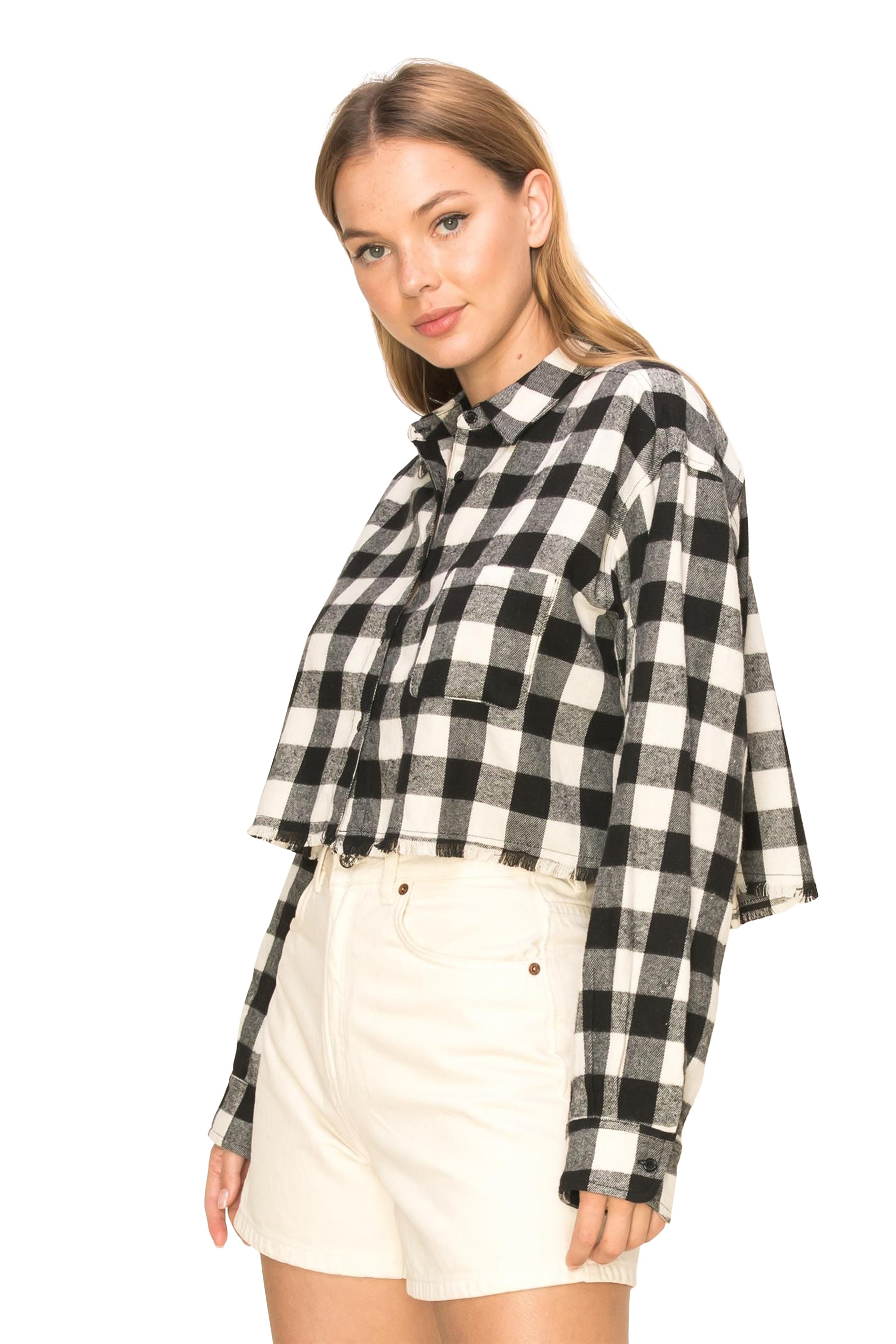 Cropped Plaid Shirt