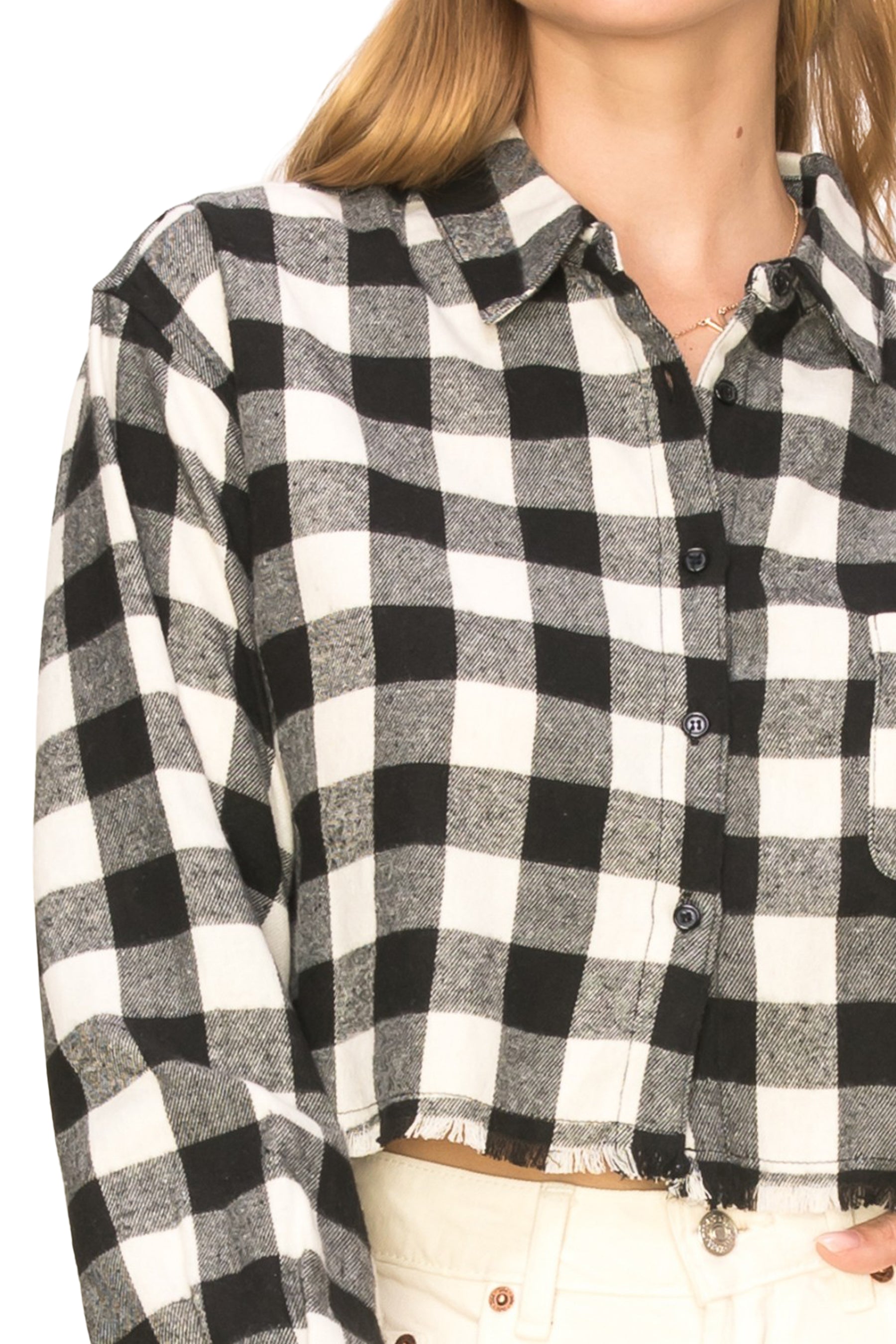 Cropped Plaid Shirt