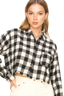 Cropped Plaid Shirt