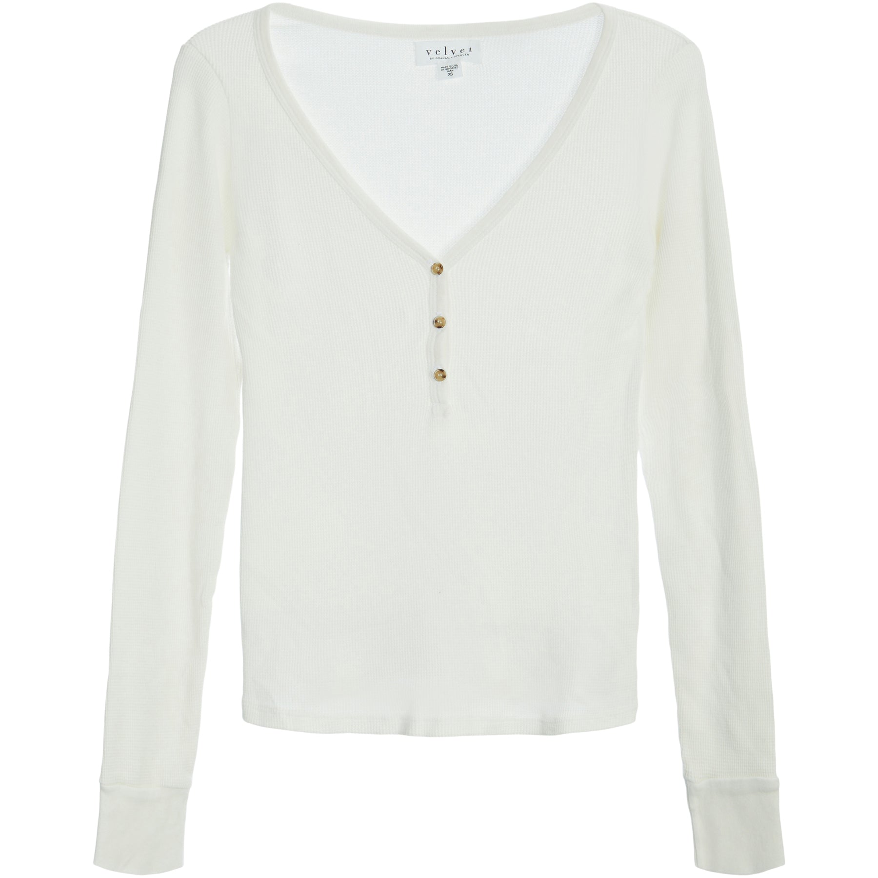 Cotton Thermal V-Neck Henley