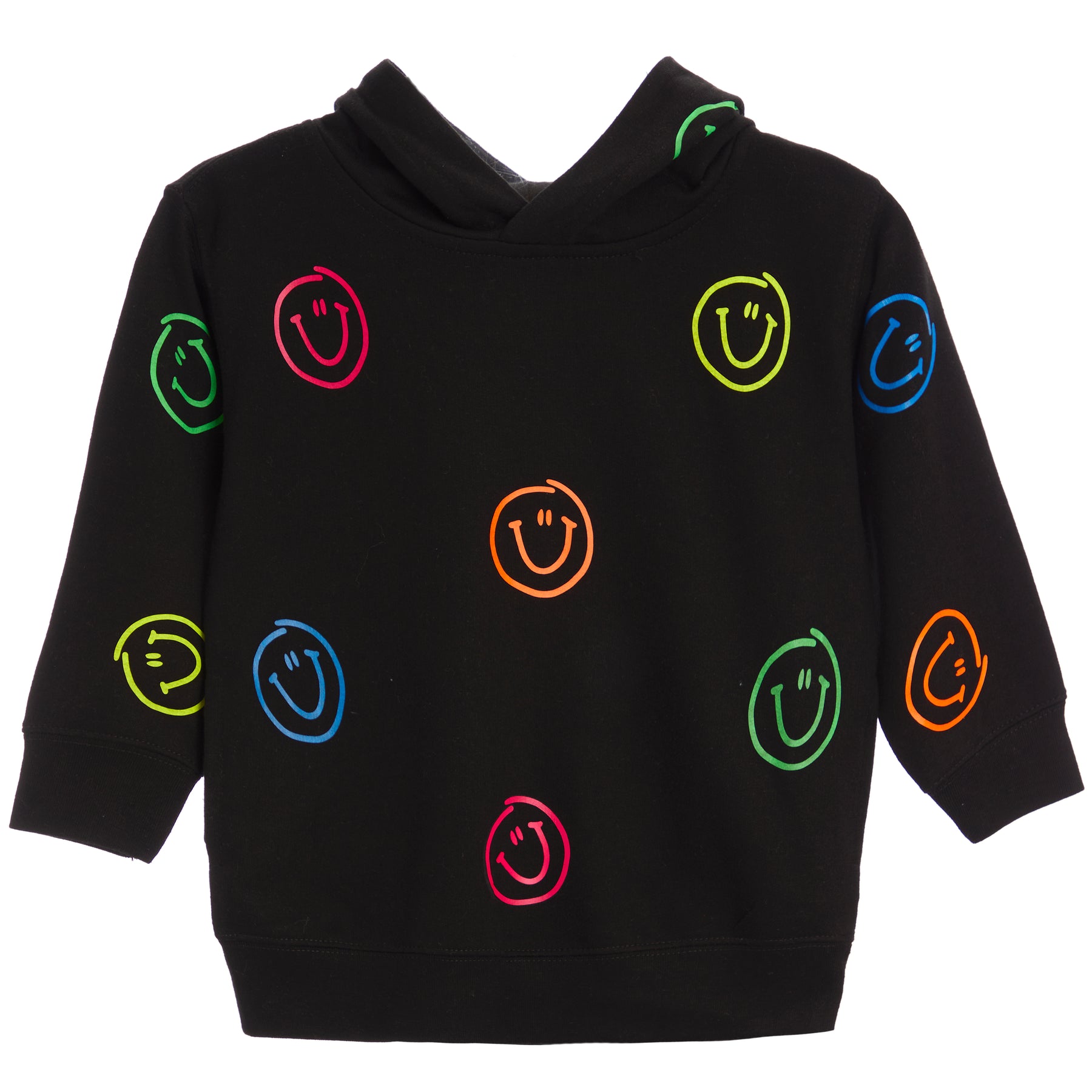 Pullover Hoody Sweatshirt- Neon Smileys