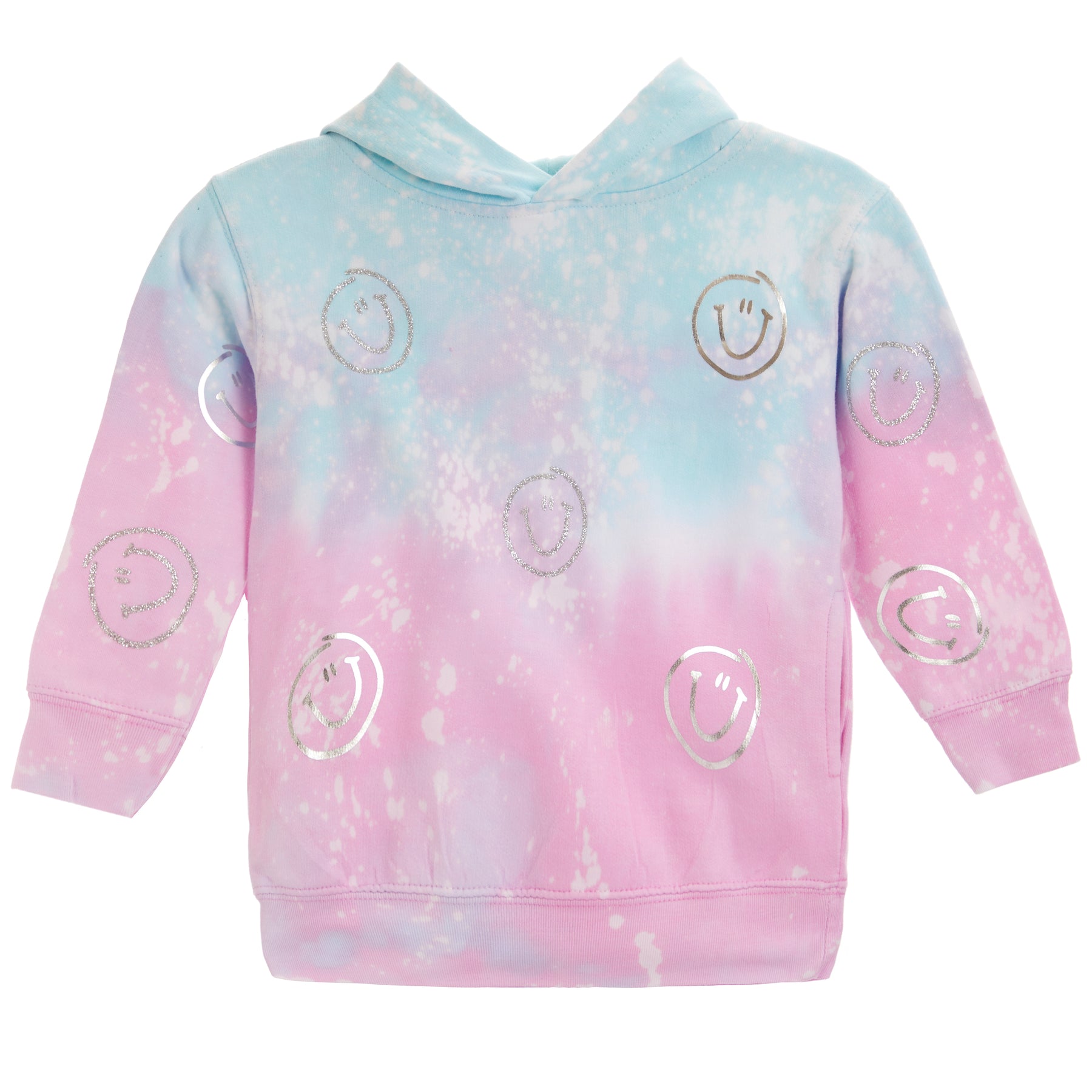 Pullover Hoody Sweatshirt-Silver Smileys
