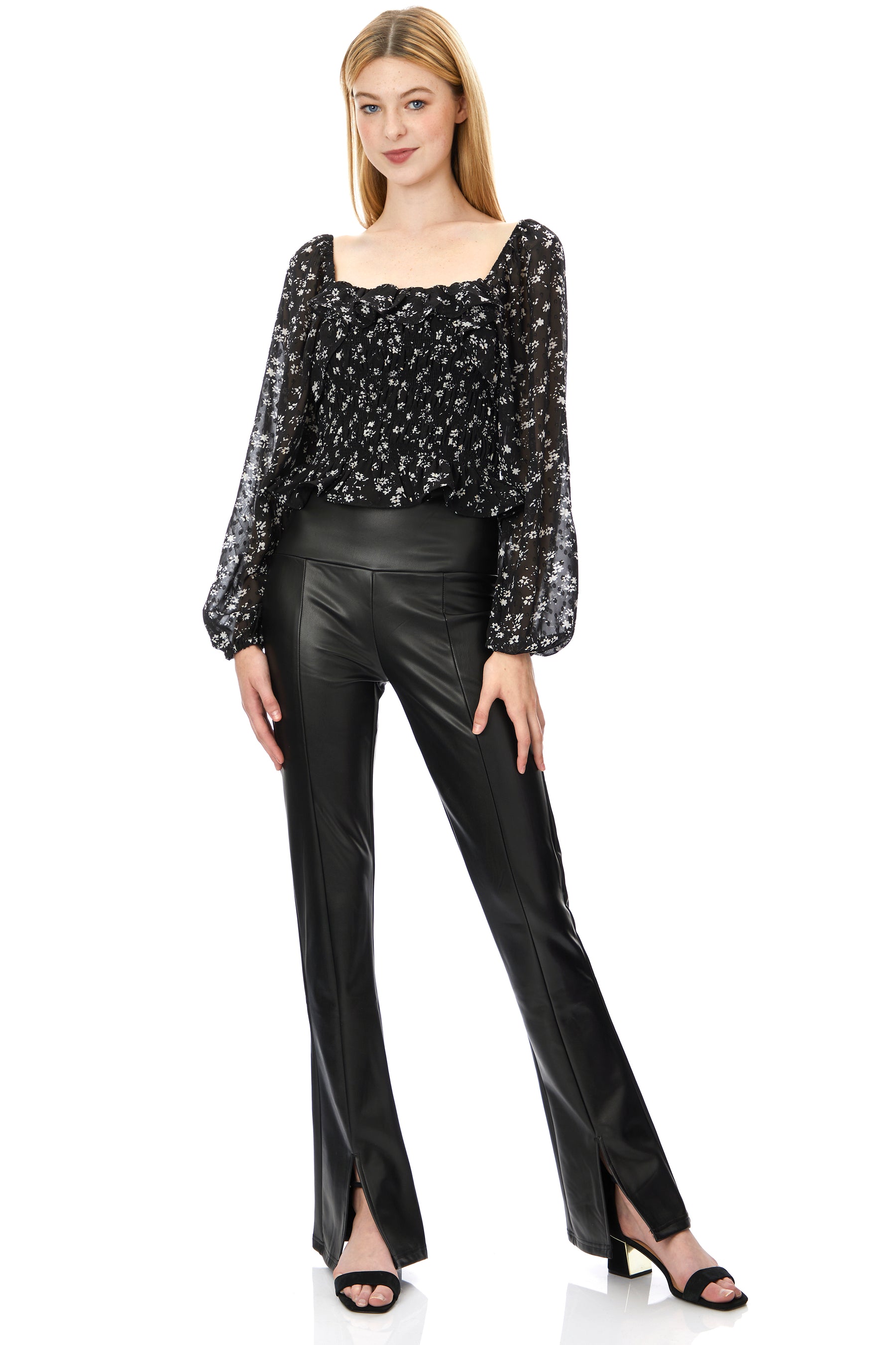 Floral Square Neck Top