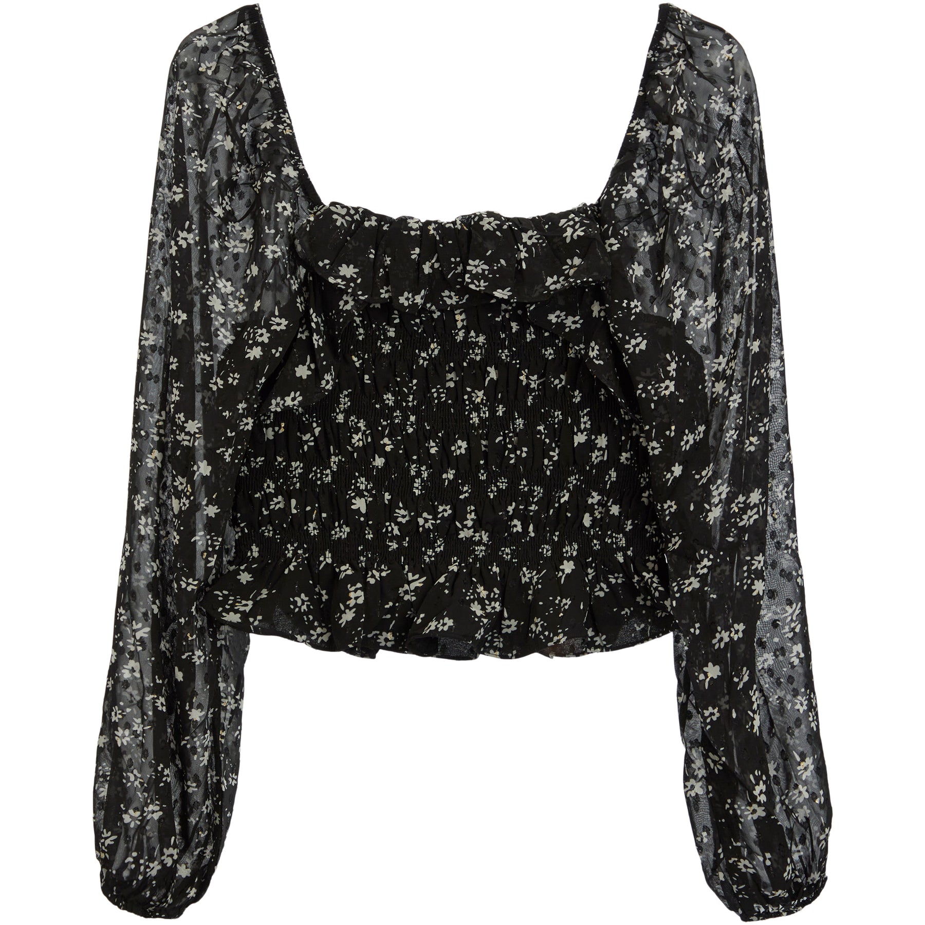 Floral Square Neck Top