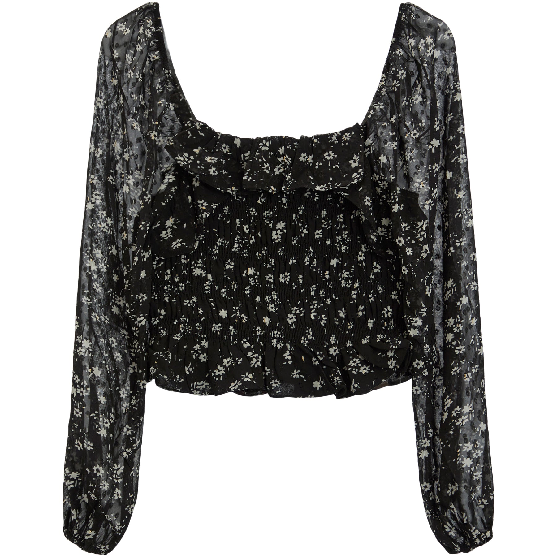 Floral Square Neck Top