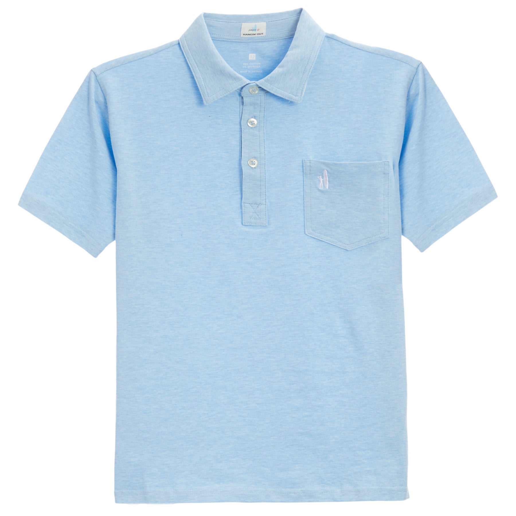 Heathered Polo Gulf Blue