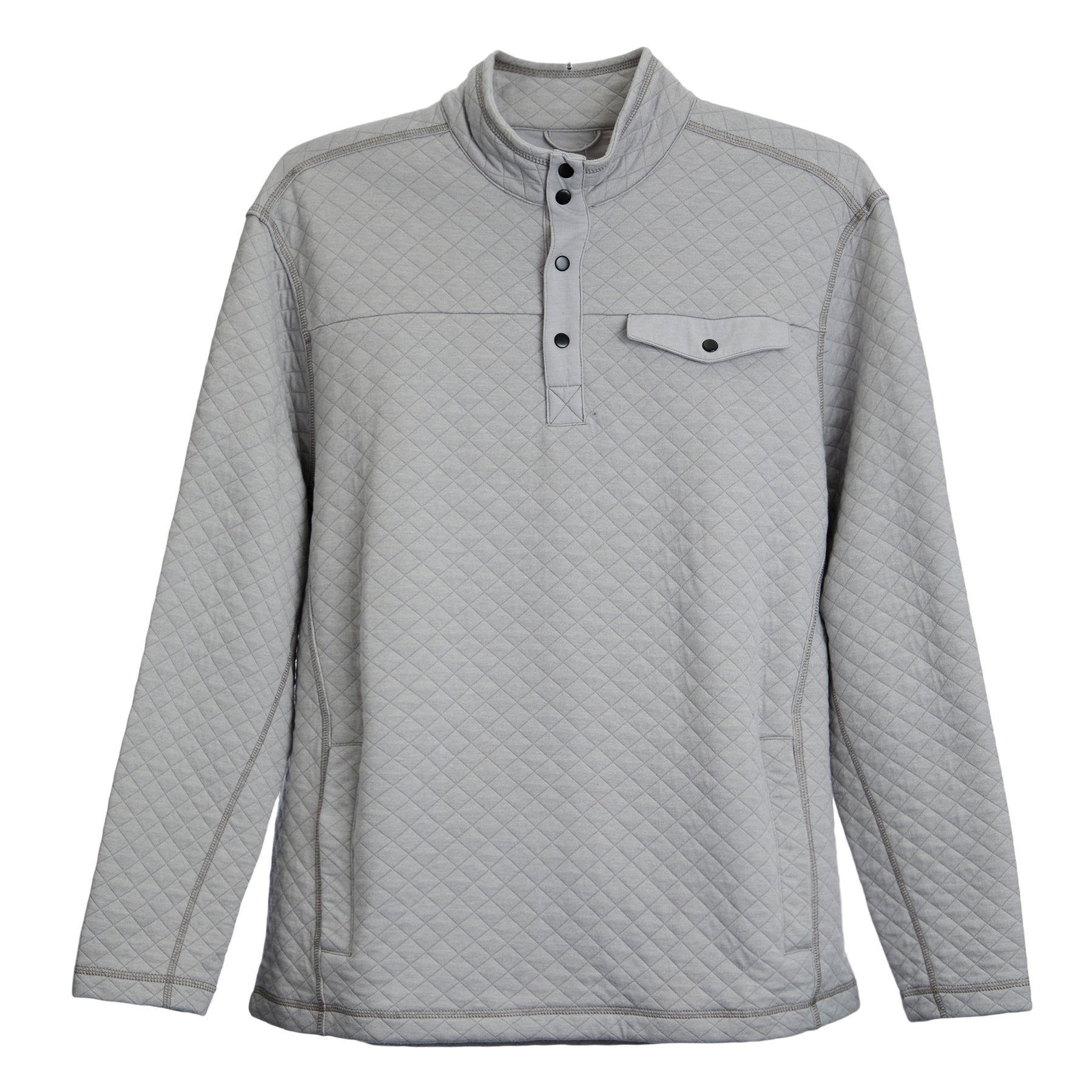 Diamond Quilted Snap Henley Pullover