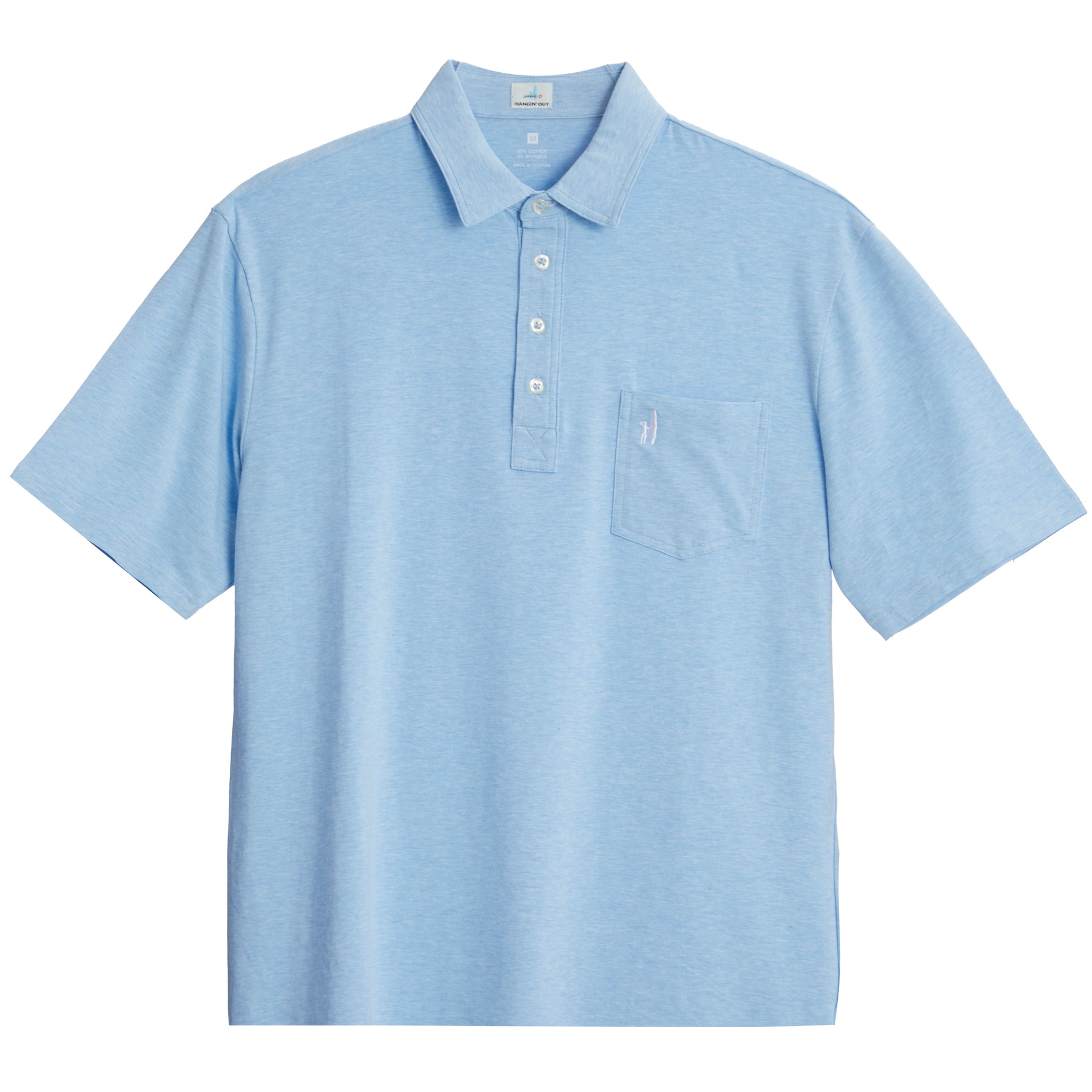 Heathered Original Polo Gulf Blue