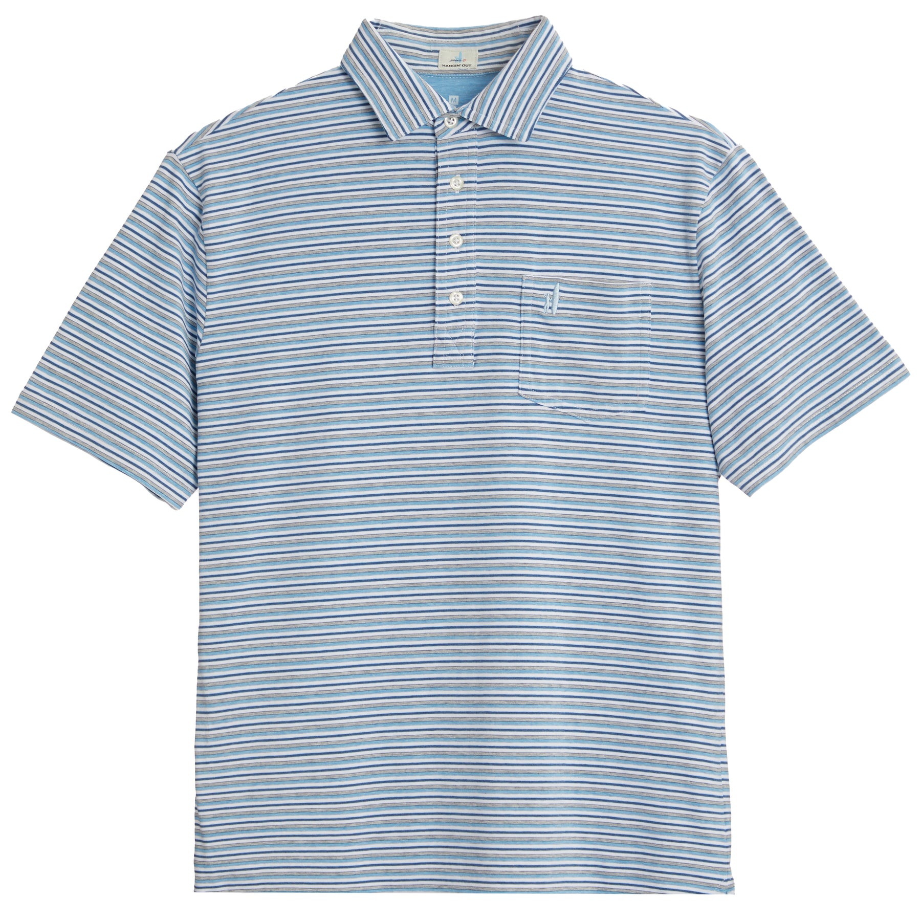 Grady Striped Polo Bondi Blue