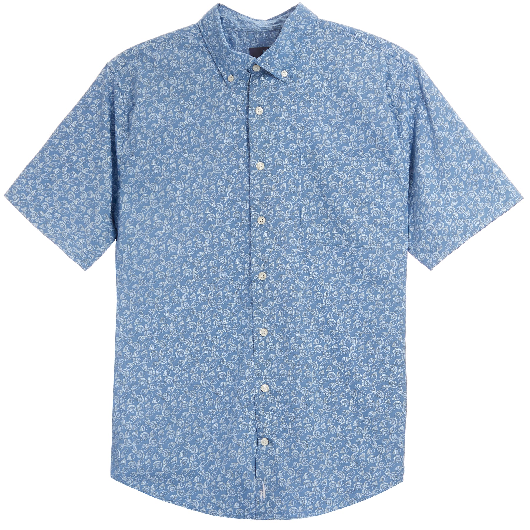 Micah S/S Printed Woven Laguna Blue