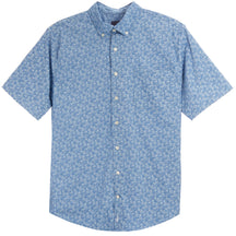 Micah S/S Printed Woven Laguna Blue