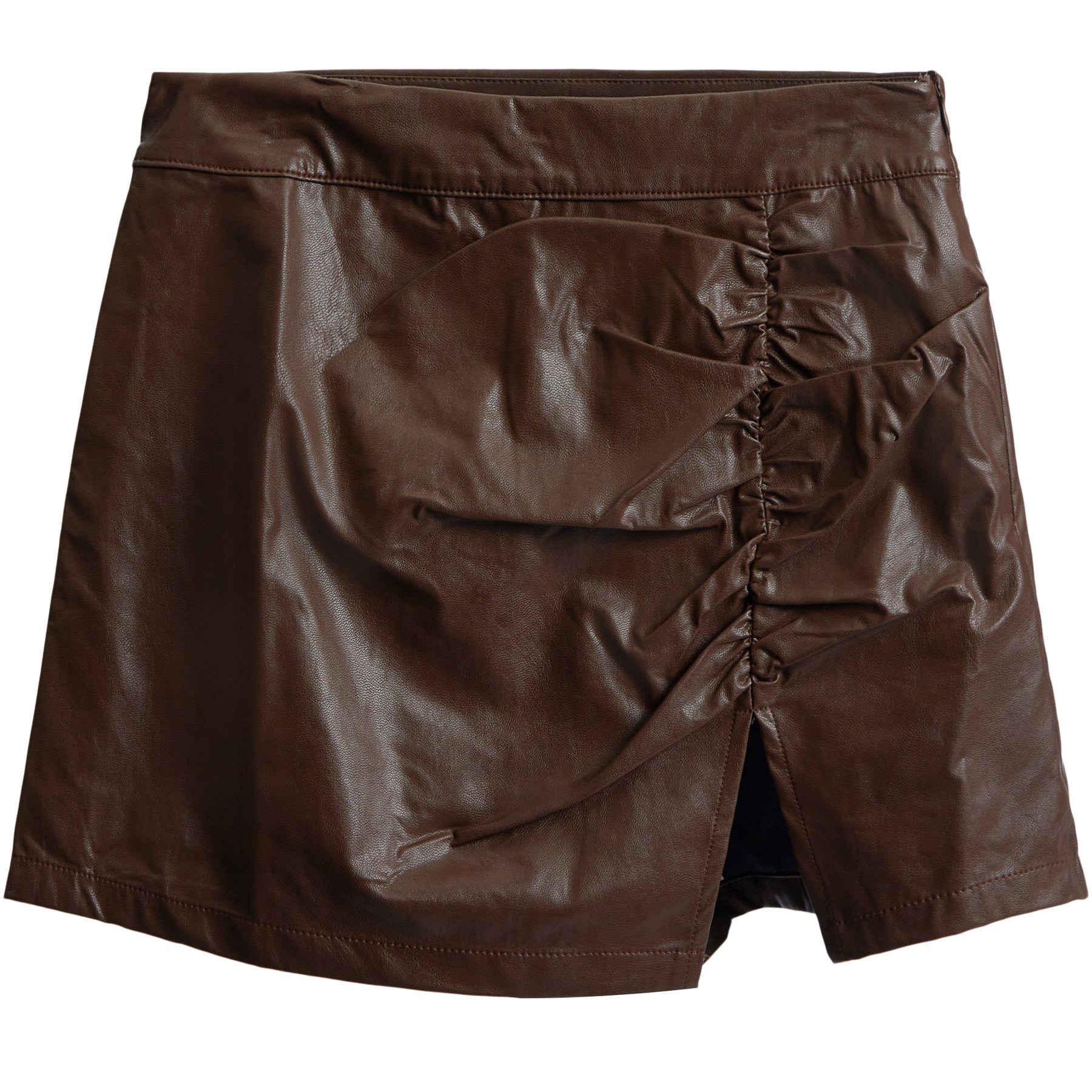 Ruched Vegan Skirt