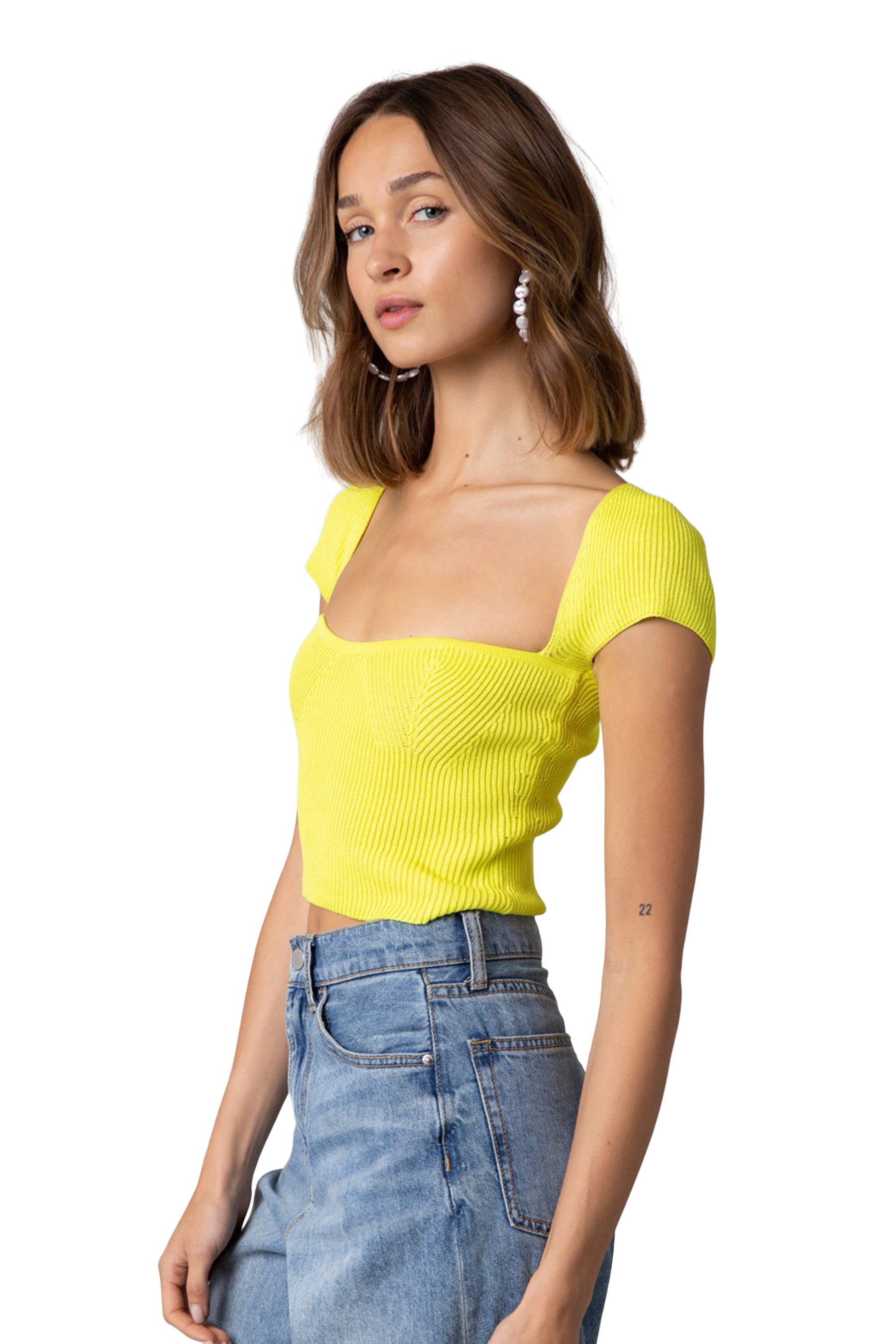 Knit Square Neck Top