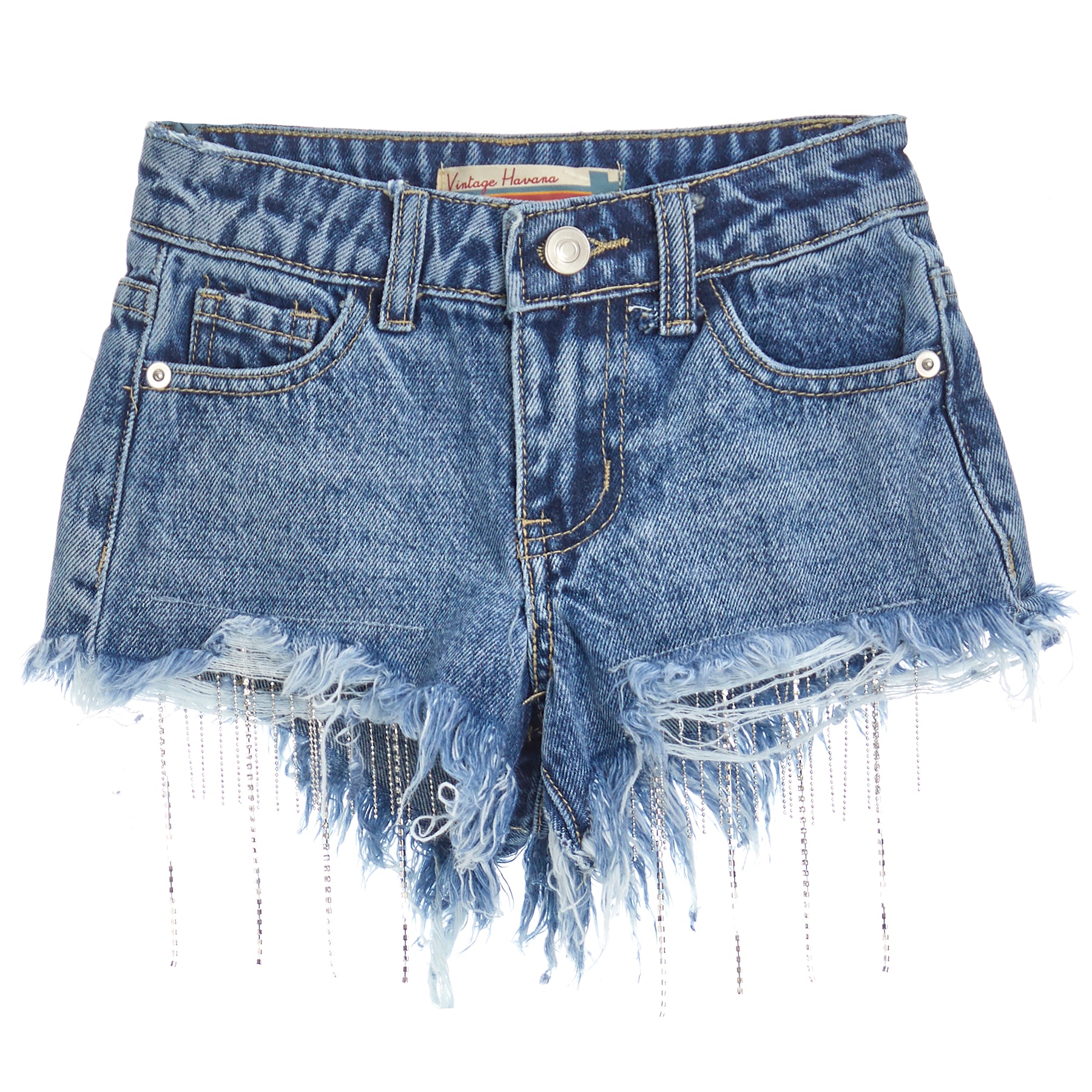 Fringe Denim Shorts