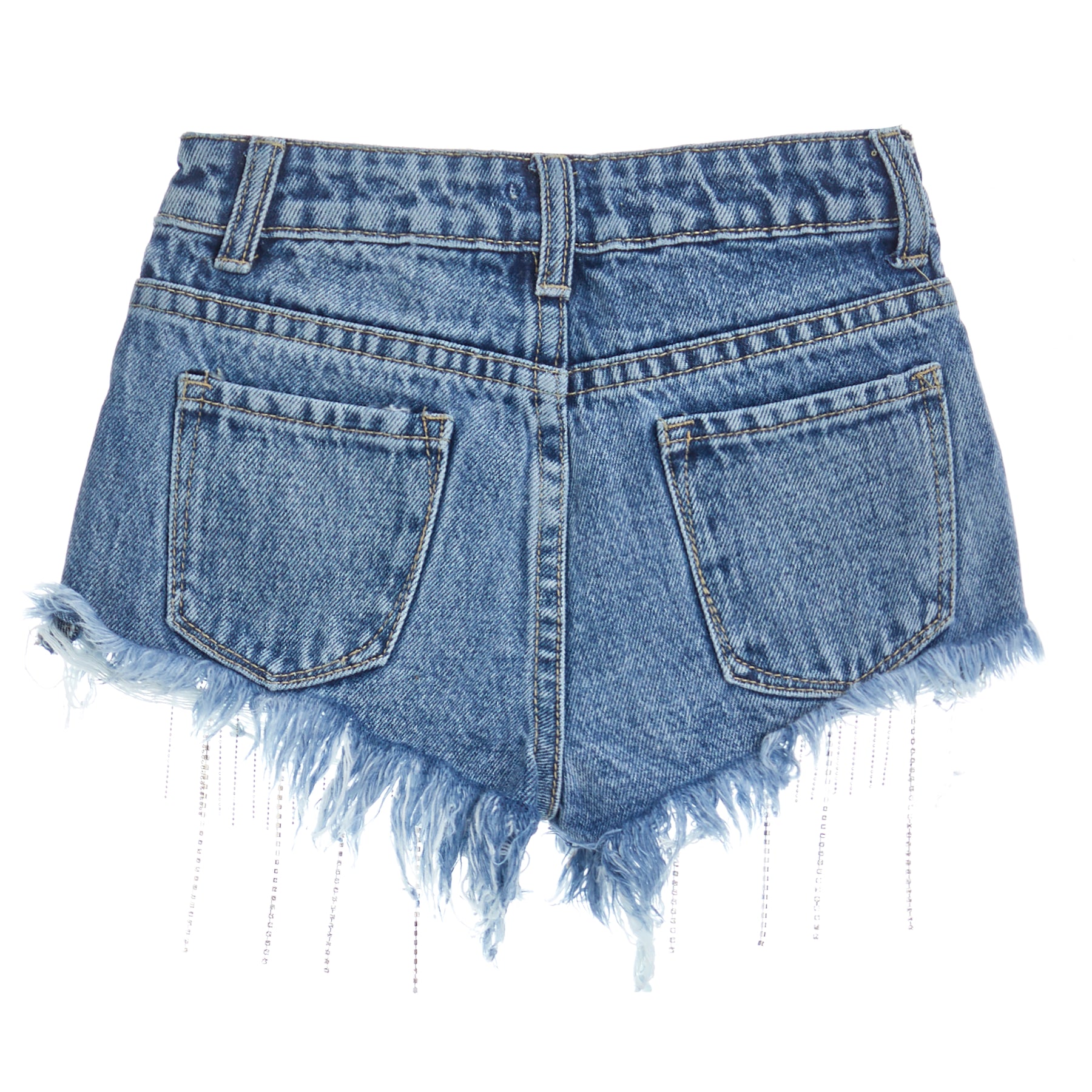 Fringe Denim Shorts
