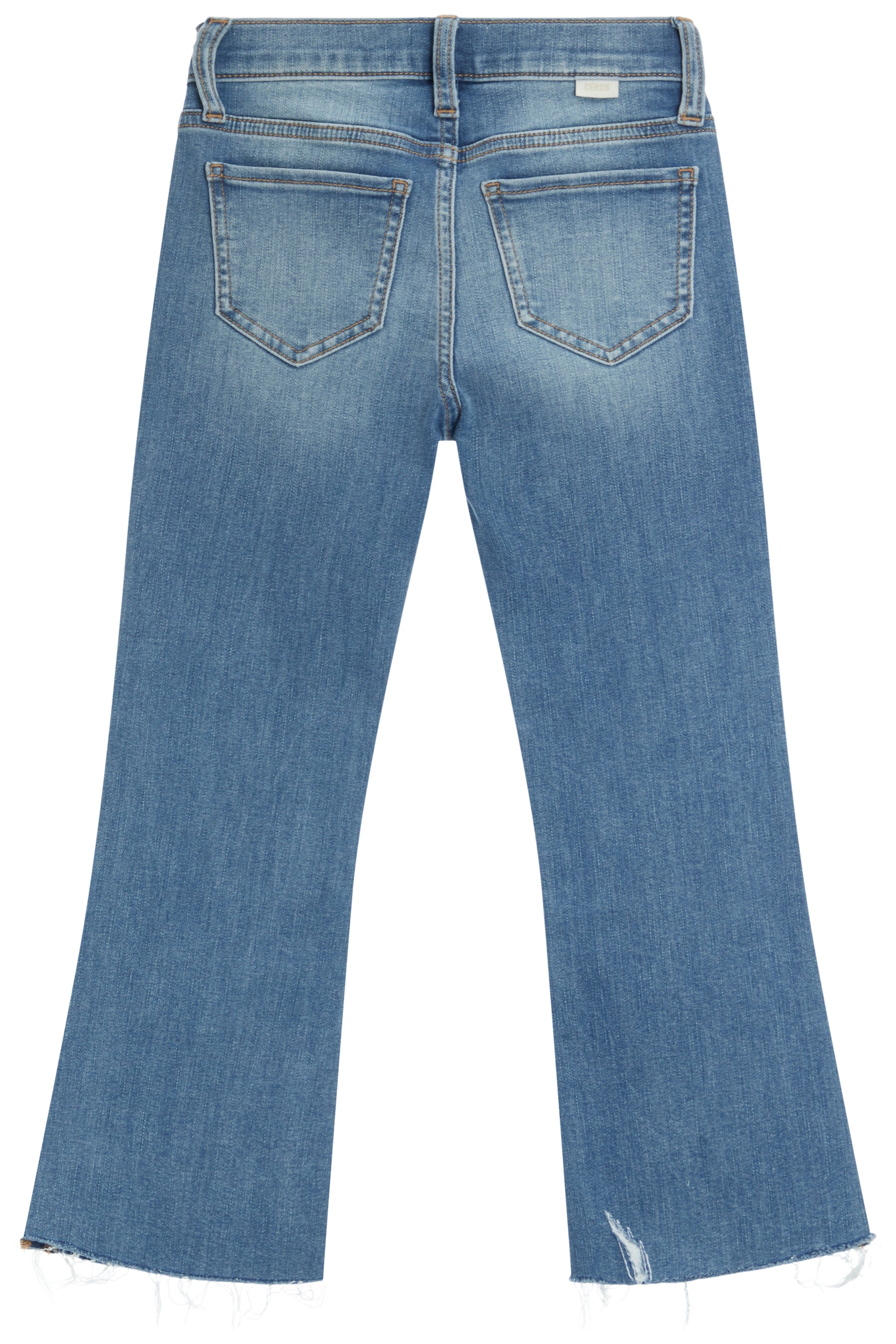 Distressed Kick Flare Ankle Jean