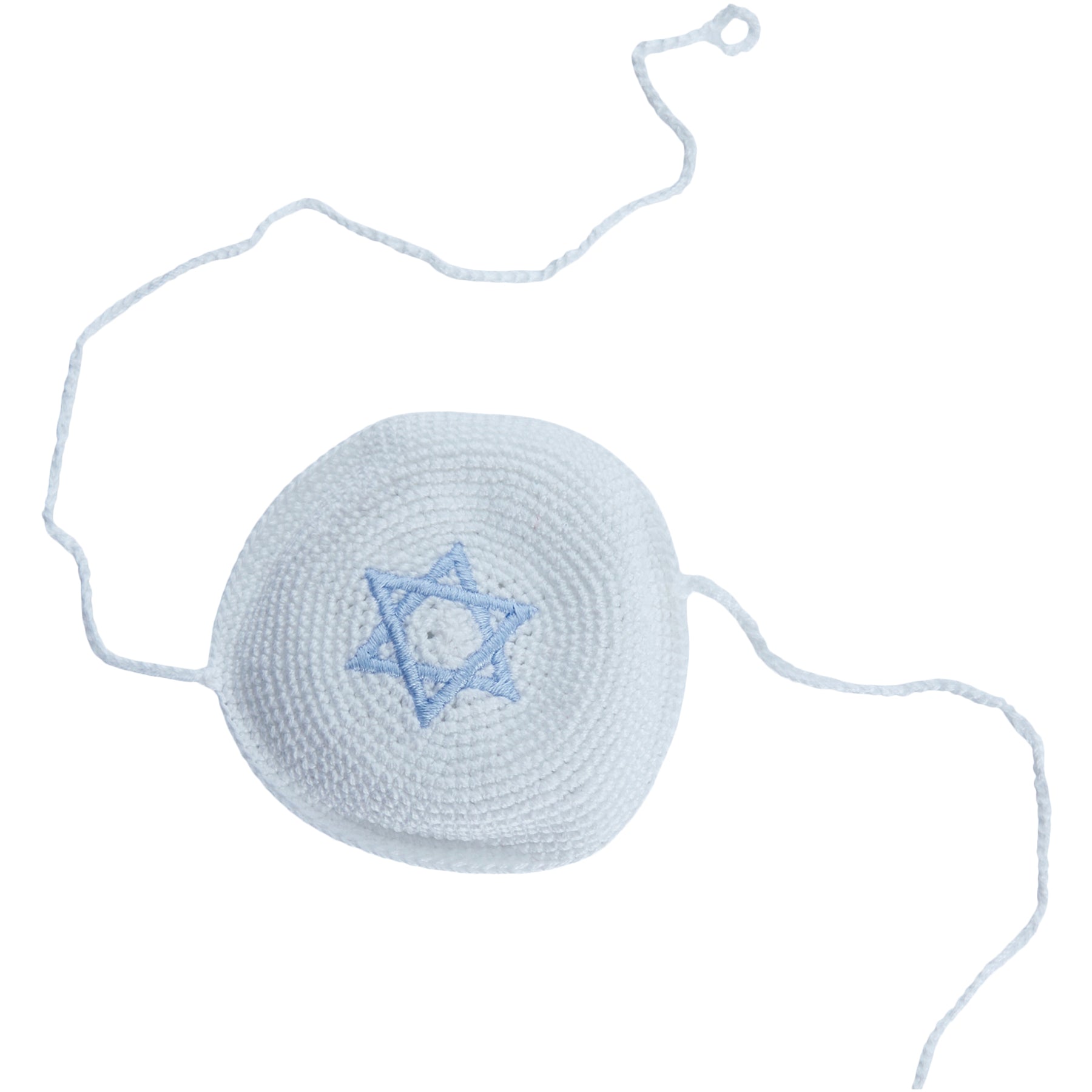 White & Blue Kipah