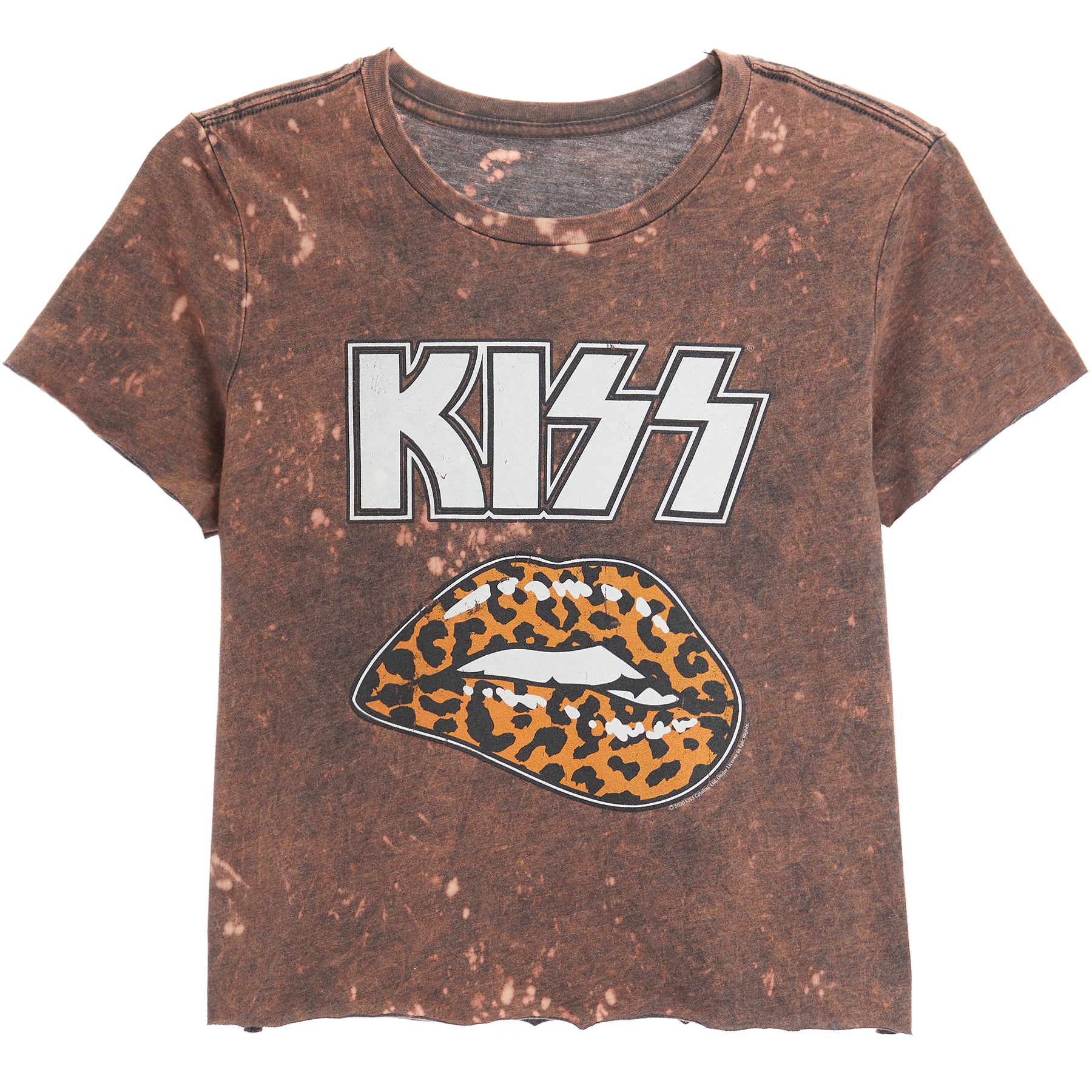 Kiss Leopard Acid Wash Tee