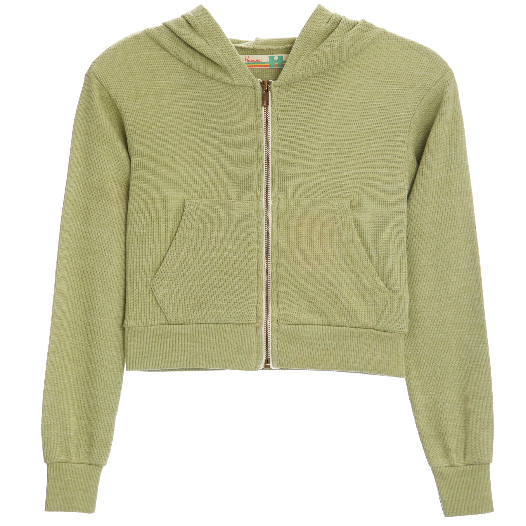 Crop Zip Thermal Hoodie