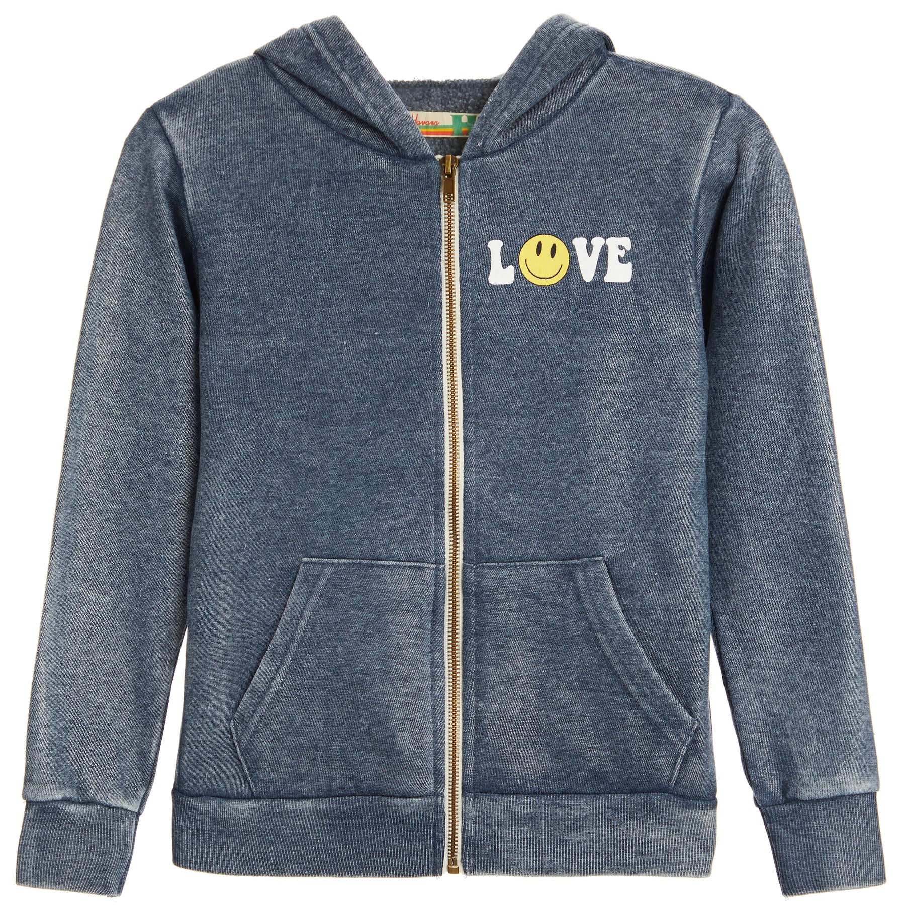 Love Smile Burnout Zip Hoodie