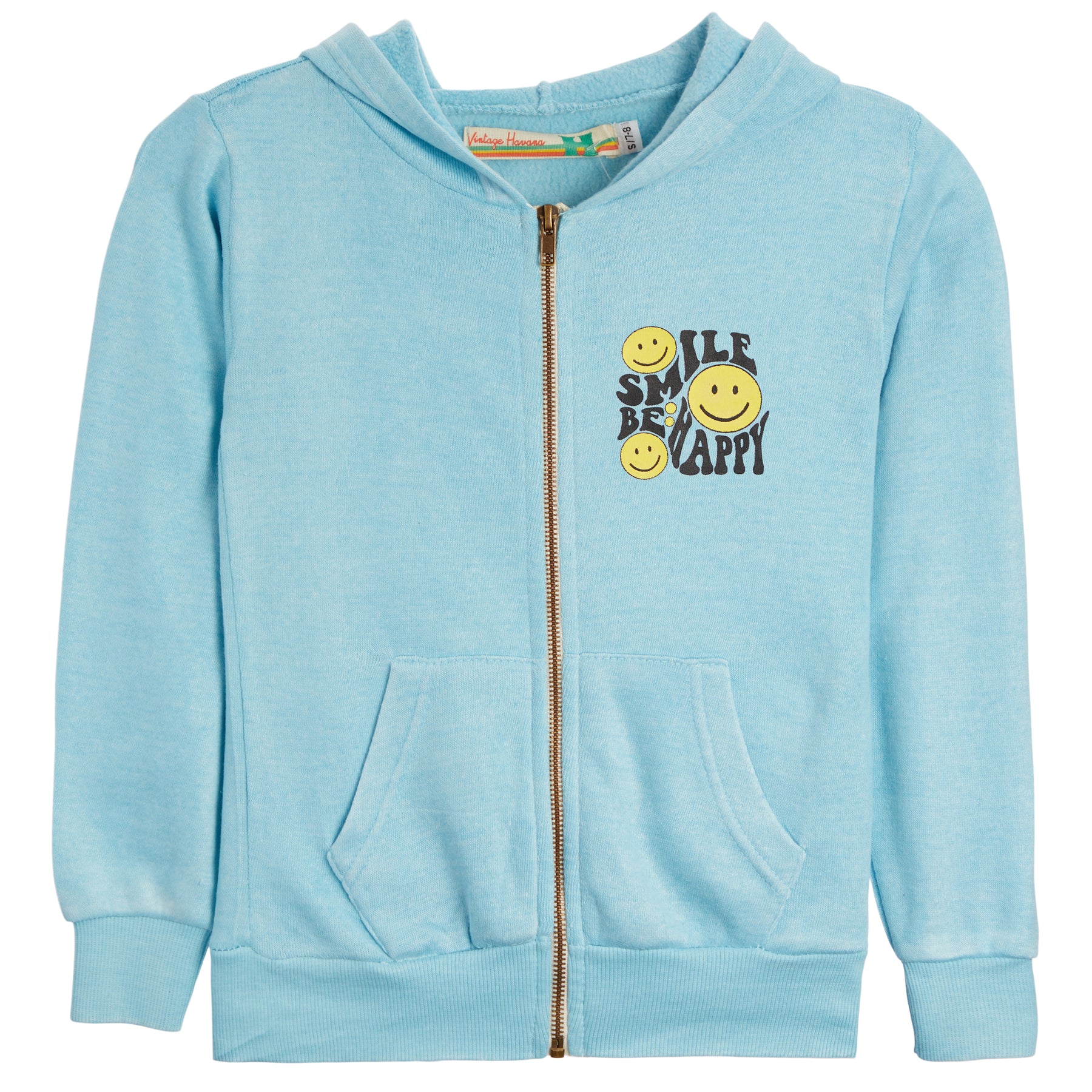 Burnout Zip Hoodie Be Happy