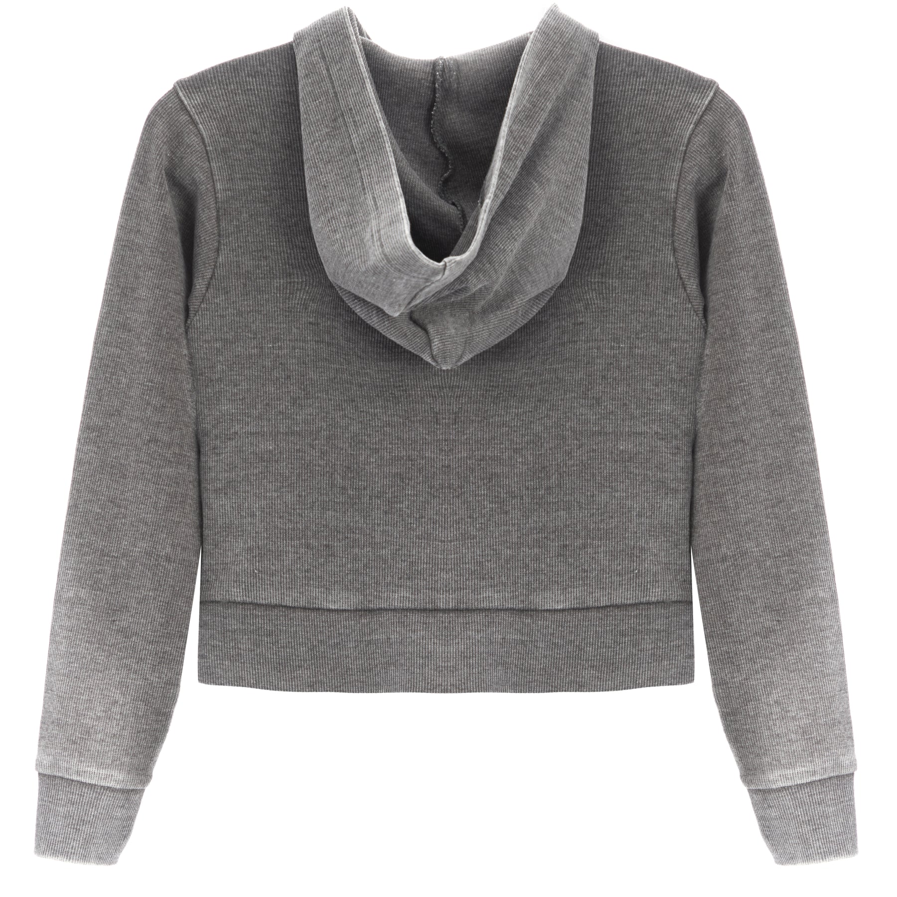 Ribbed Crop Zip Hoody