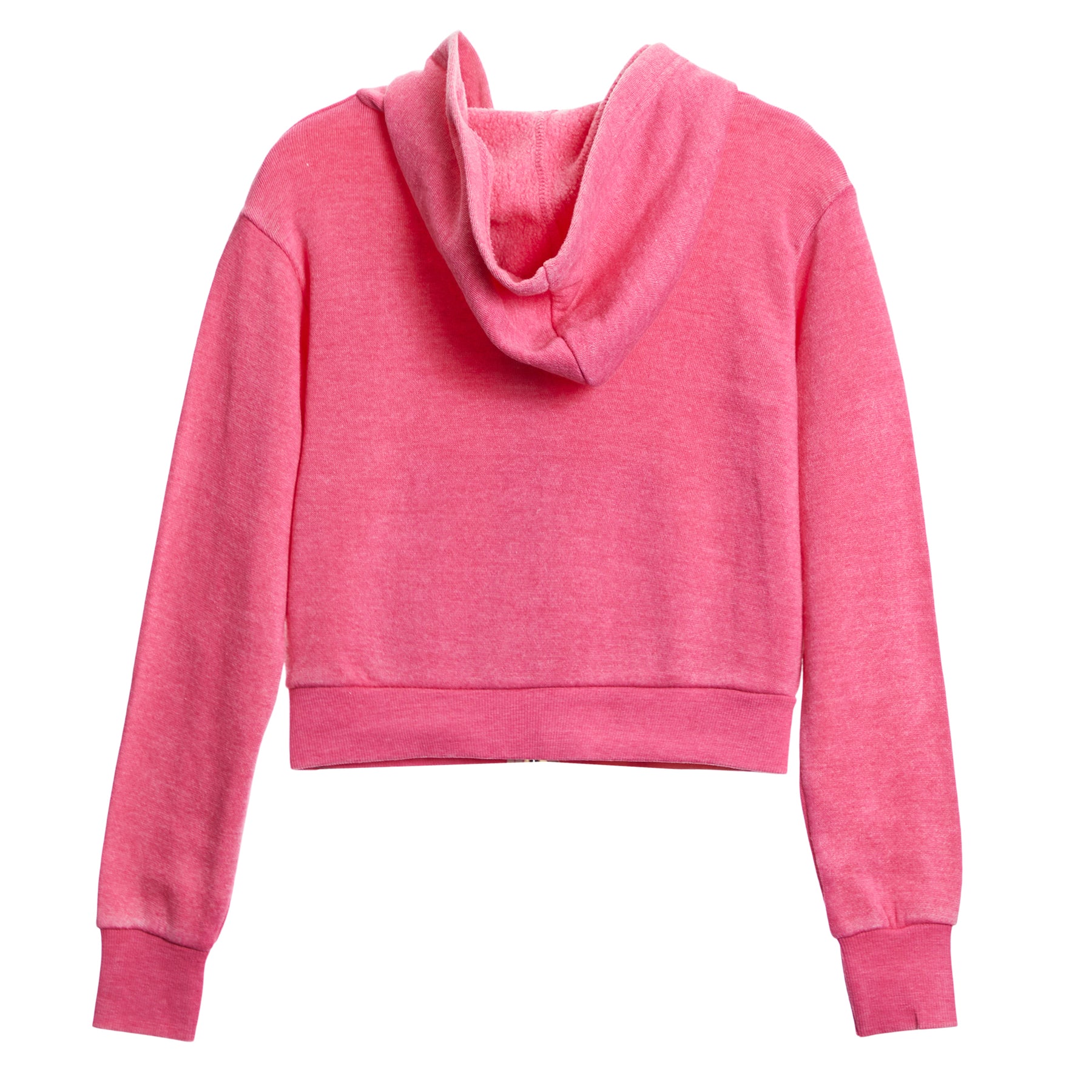 Cropped Burnout Zip Up Hoodie