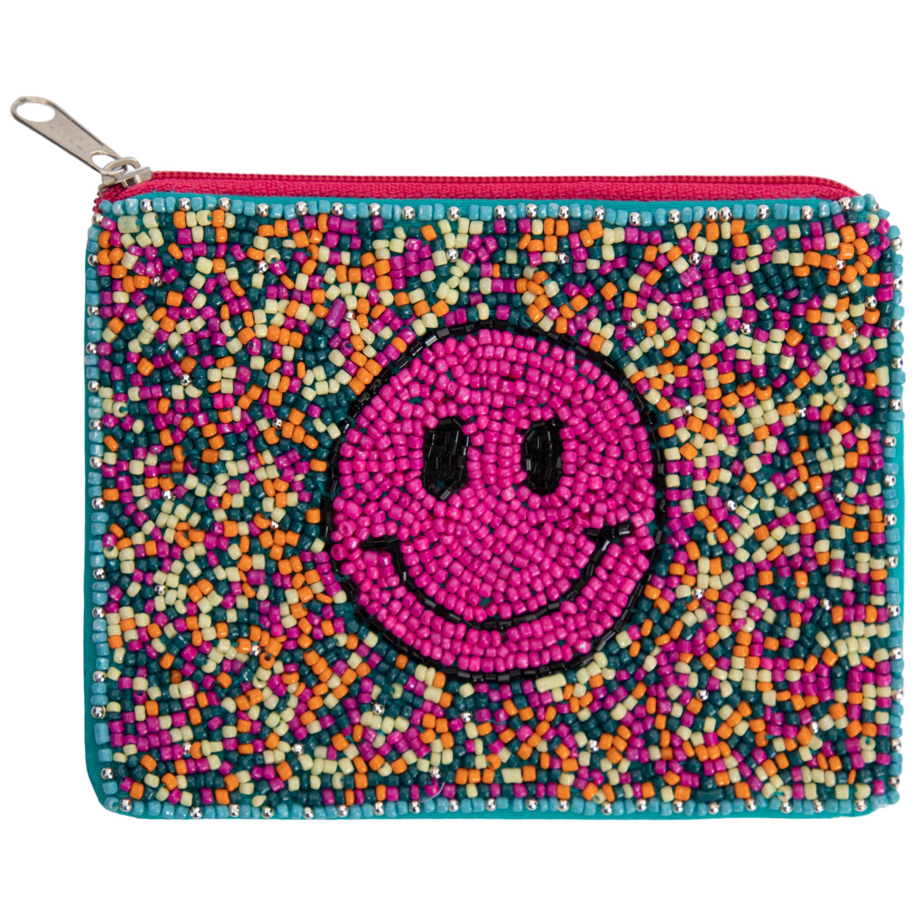 Smiley Beaded Coin Purse