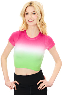 Livi Ribbed Dip Dye Short Sleeve Tee