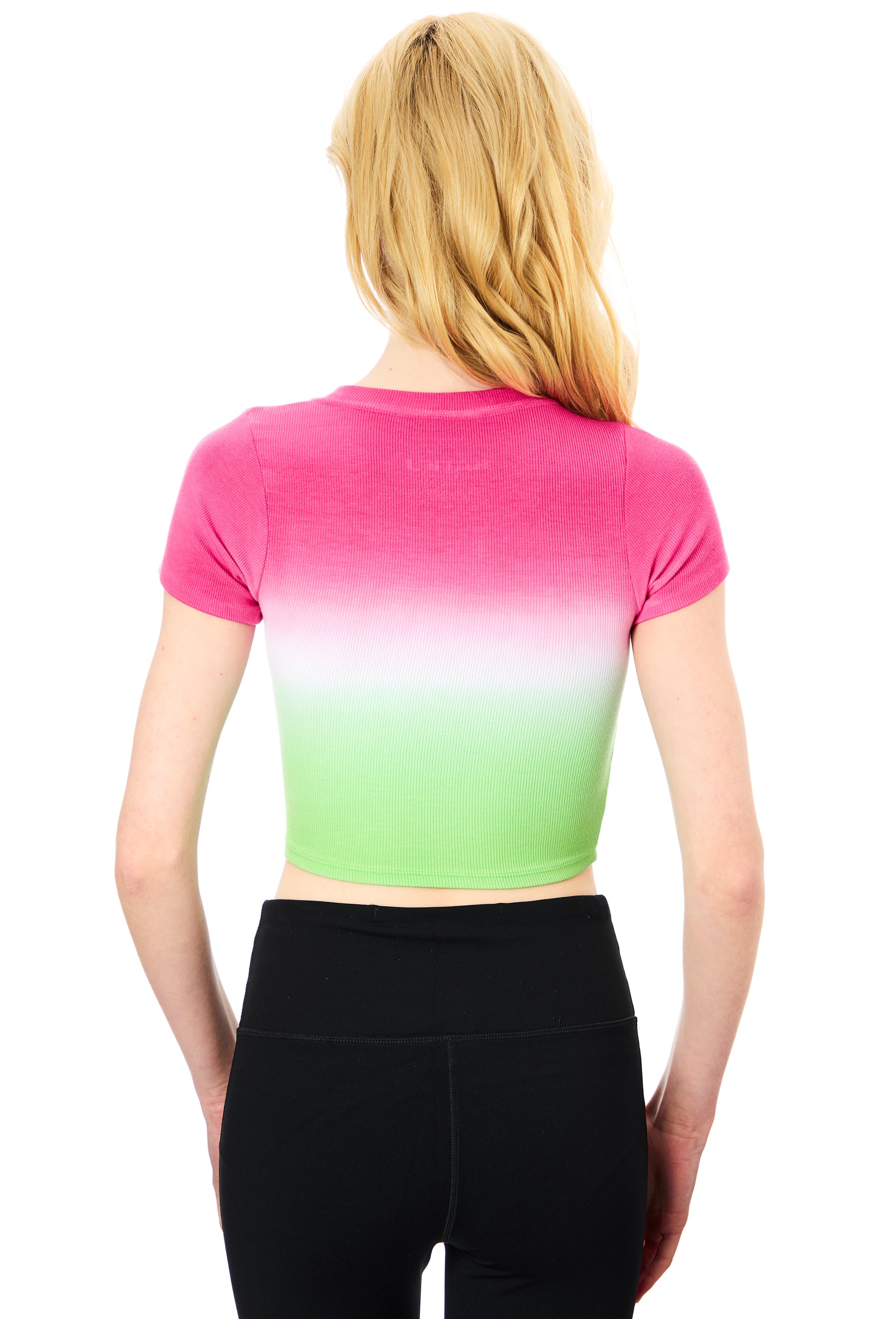Livi Ribbed Dip Dye Short Sleeve Tee