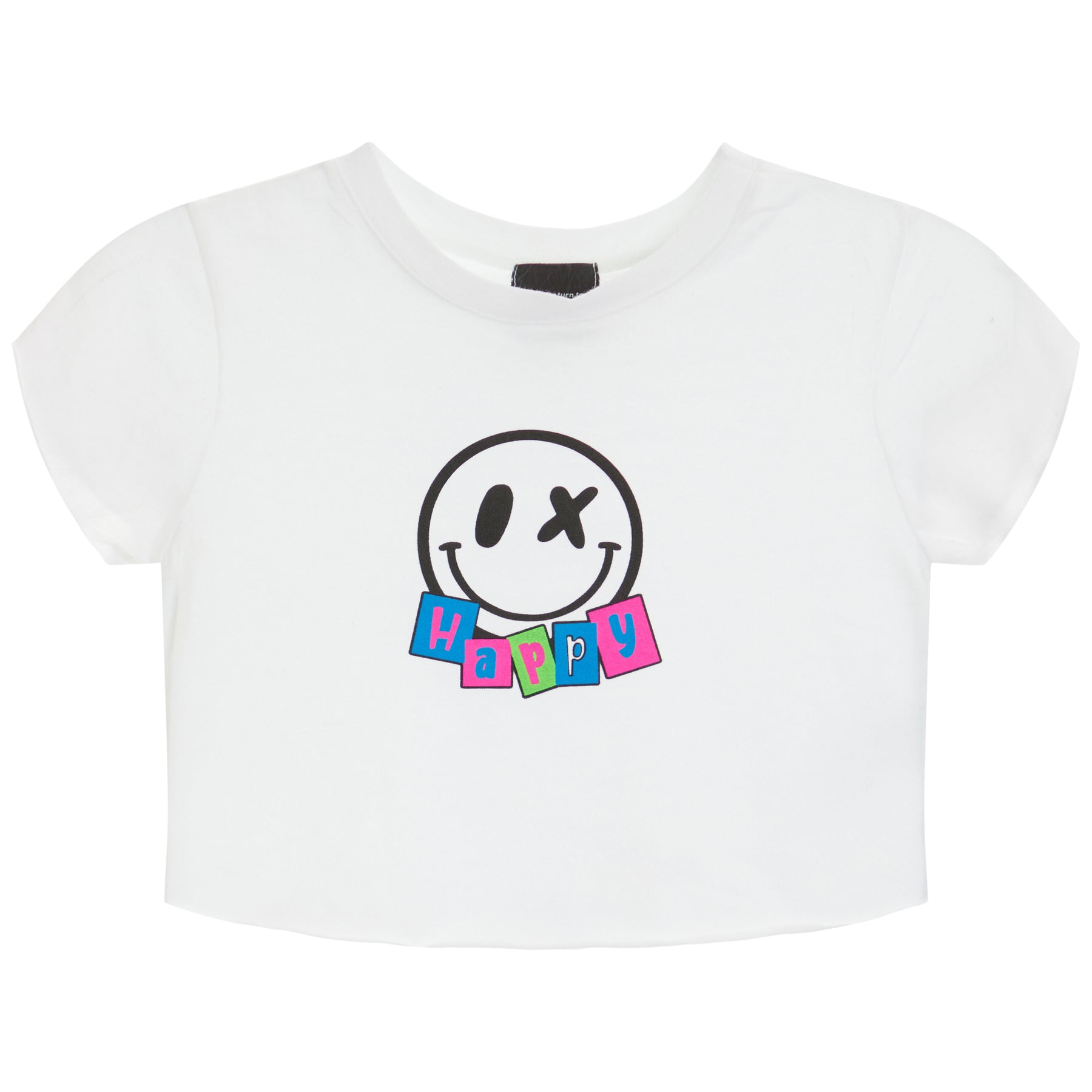 Block Happy Crop Boyfriend Tee