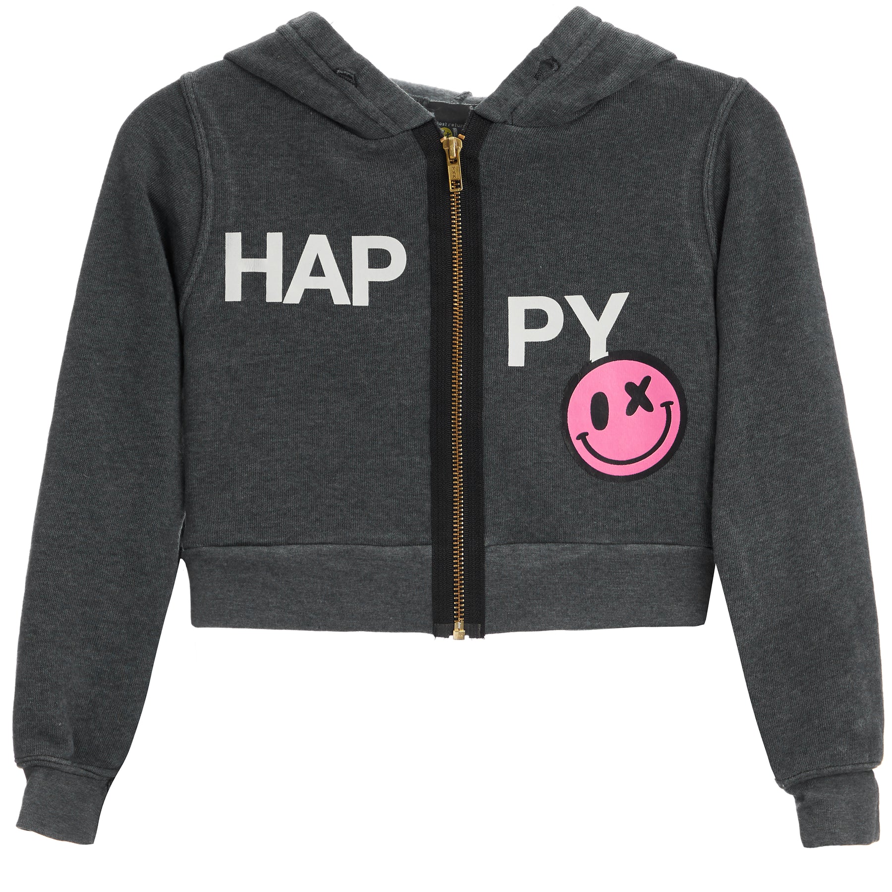 Zip Fleece Hoodie Happy